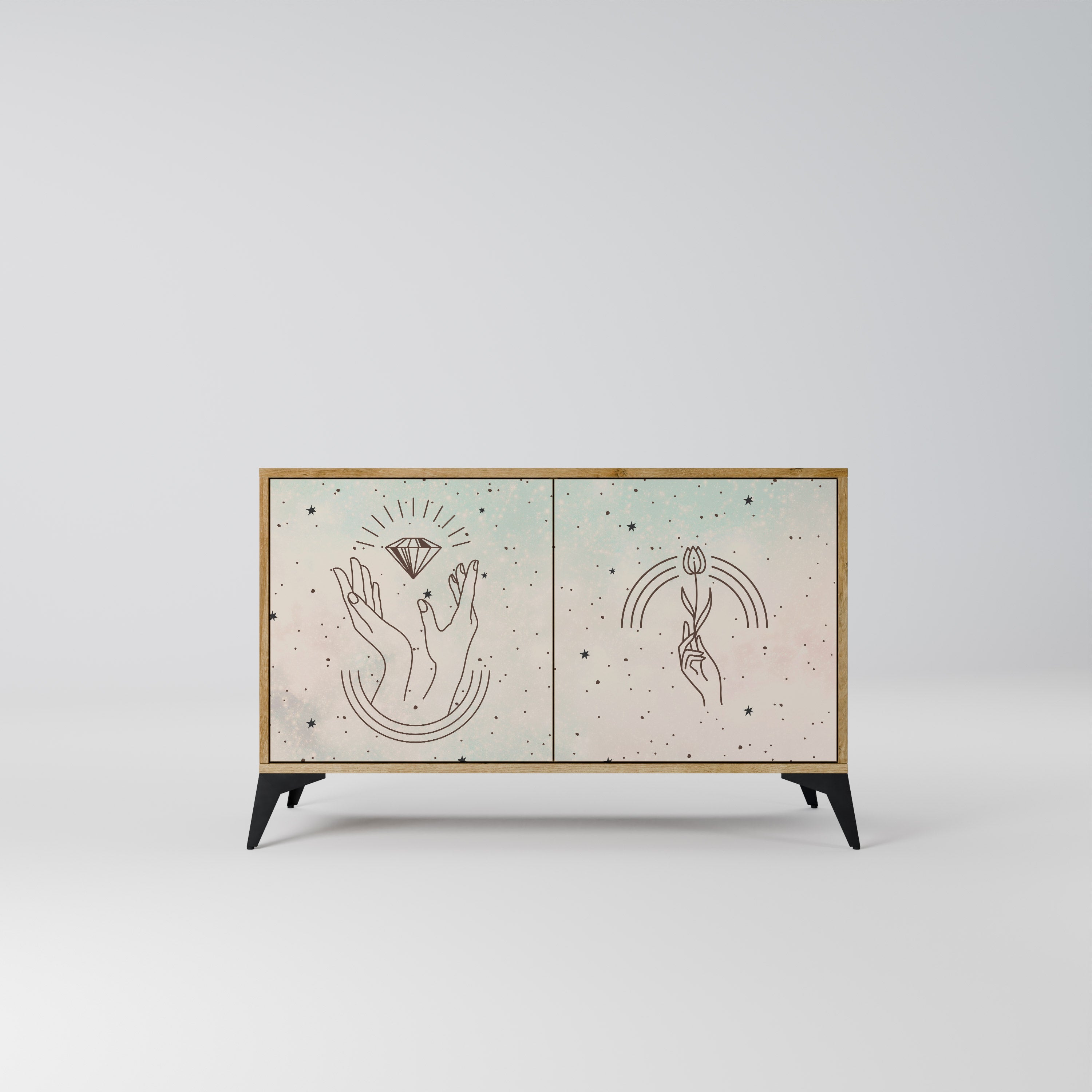 DELICATE BEAUTY Sideboard mit 2 Türen in Eichenoptik