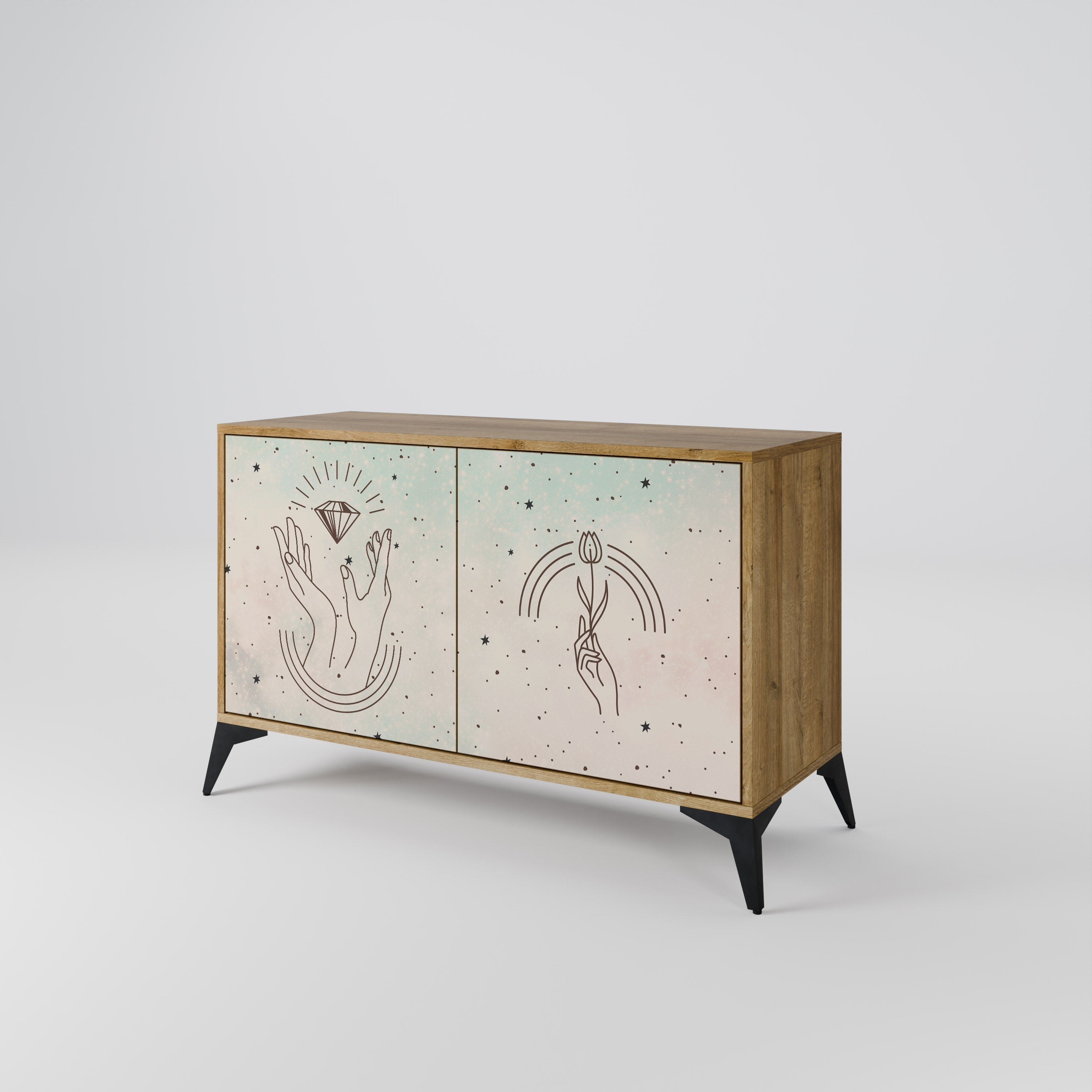 DELICATE BEAUTY Sideboard mit 2 Türen in Eichenoptik