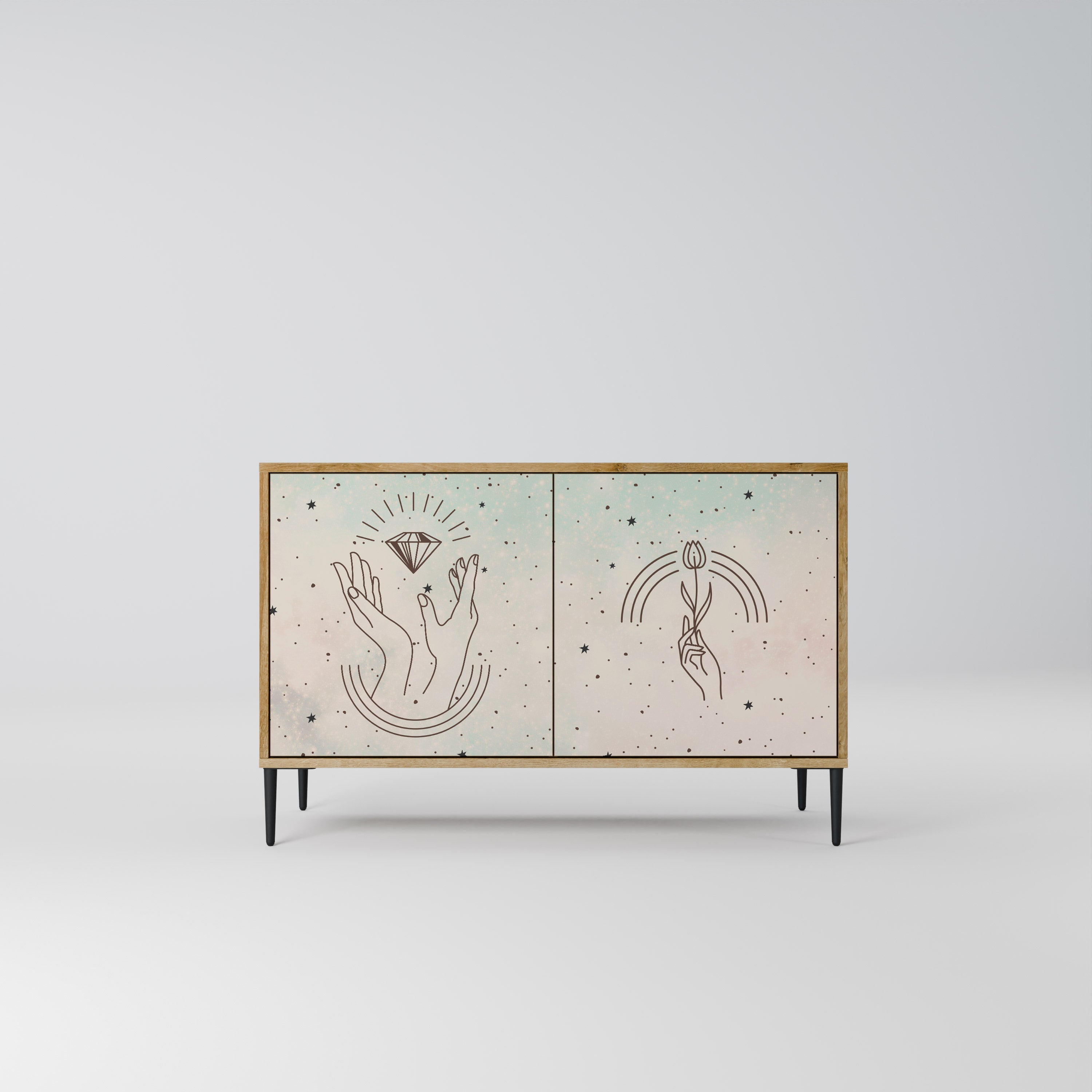 DELICATE BEAUTY Sideboard mit 2 Türen in Eichenoptik