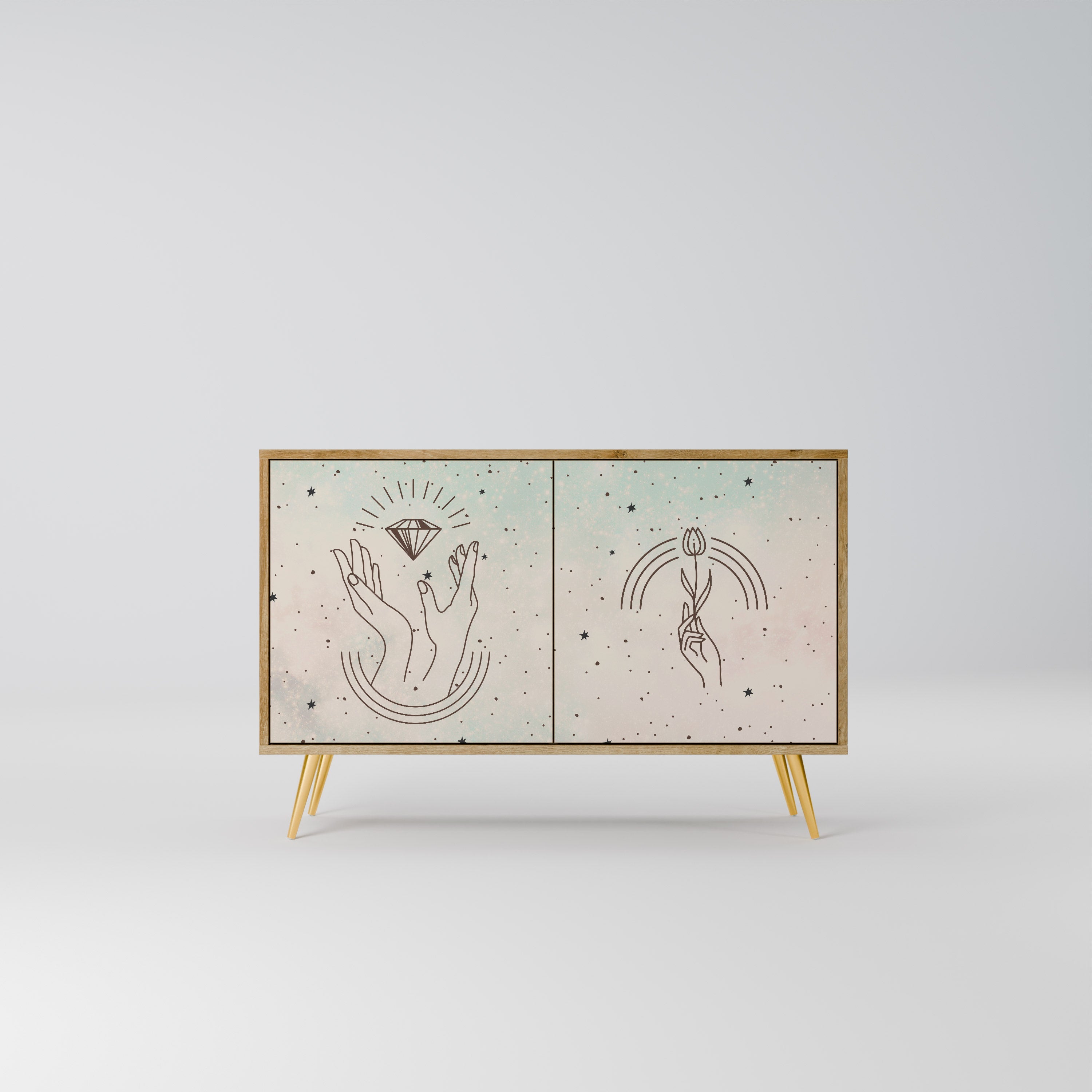 DELICATE BEAUTY Sideboard mit 2 Türen in Eichenoptik