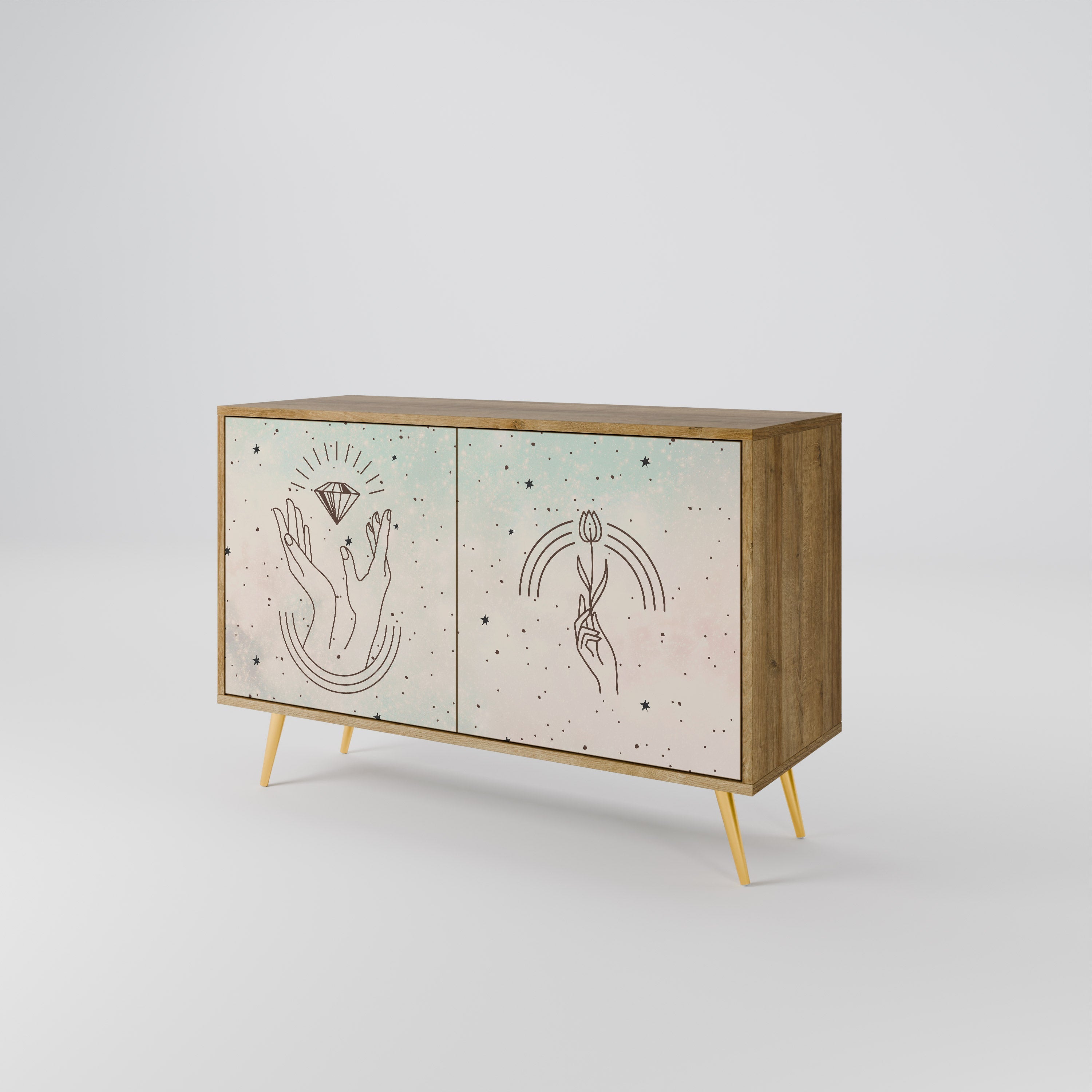 DELICATE BEAUTY Sideboard mit 2 Türen in Eichenoptik