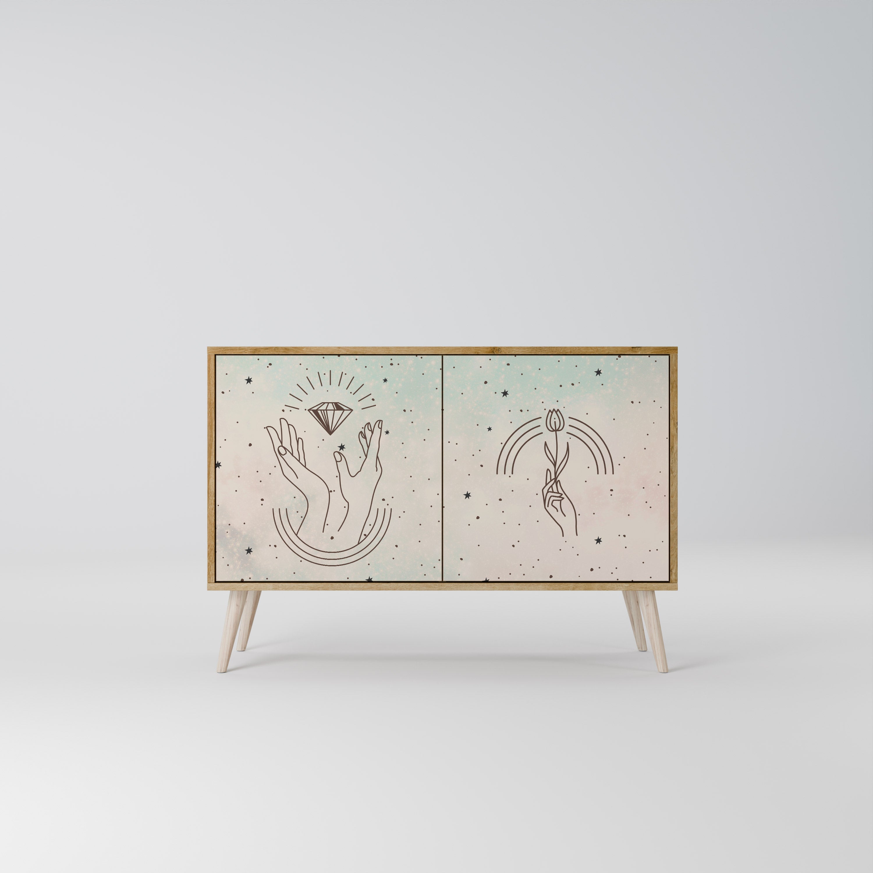 DELICATE BEAUTY Sideboard mit 2 Türen in Eichenoptik
