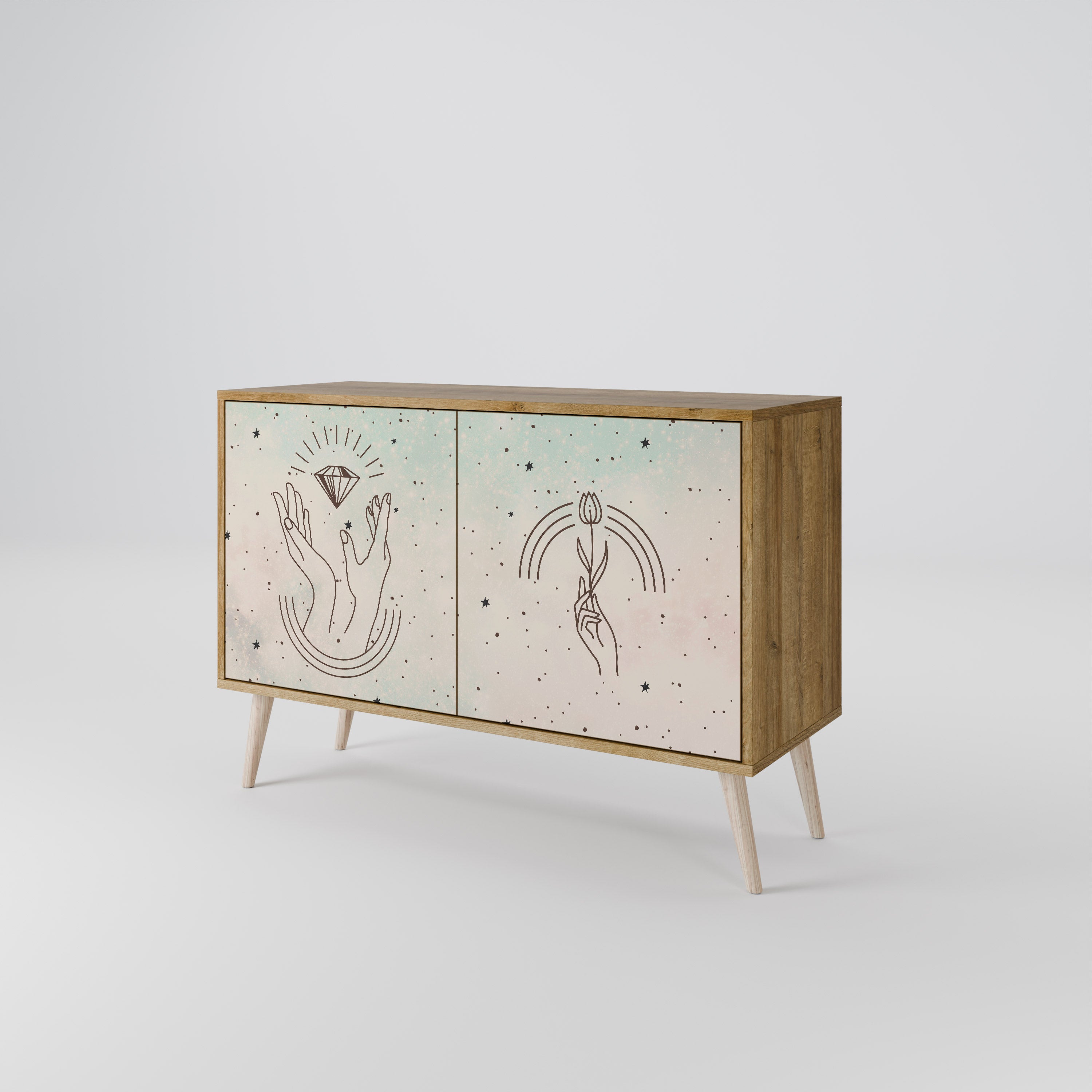 DELICATE BEAUTY Sideboard mit 2 Türen in Eichenoptik