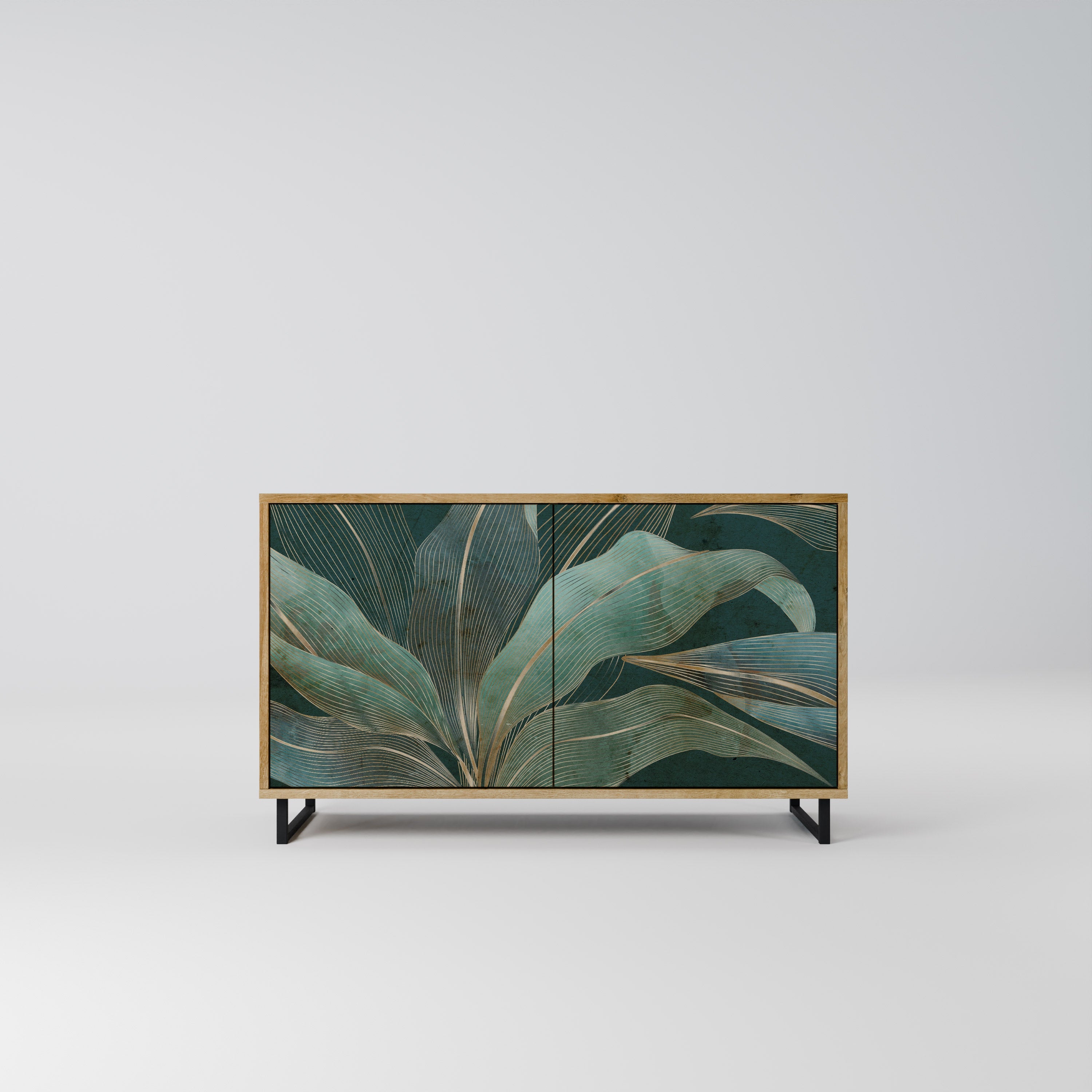 ROYAL GREEN Sideboard mit 2 Türen in Eichenoptik