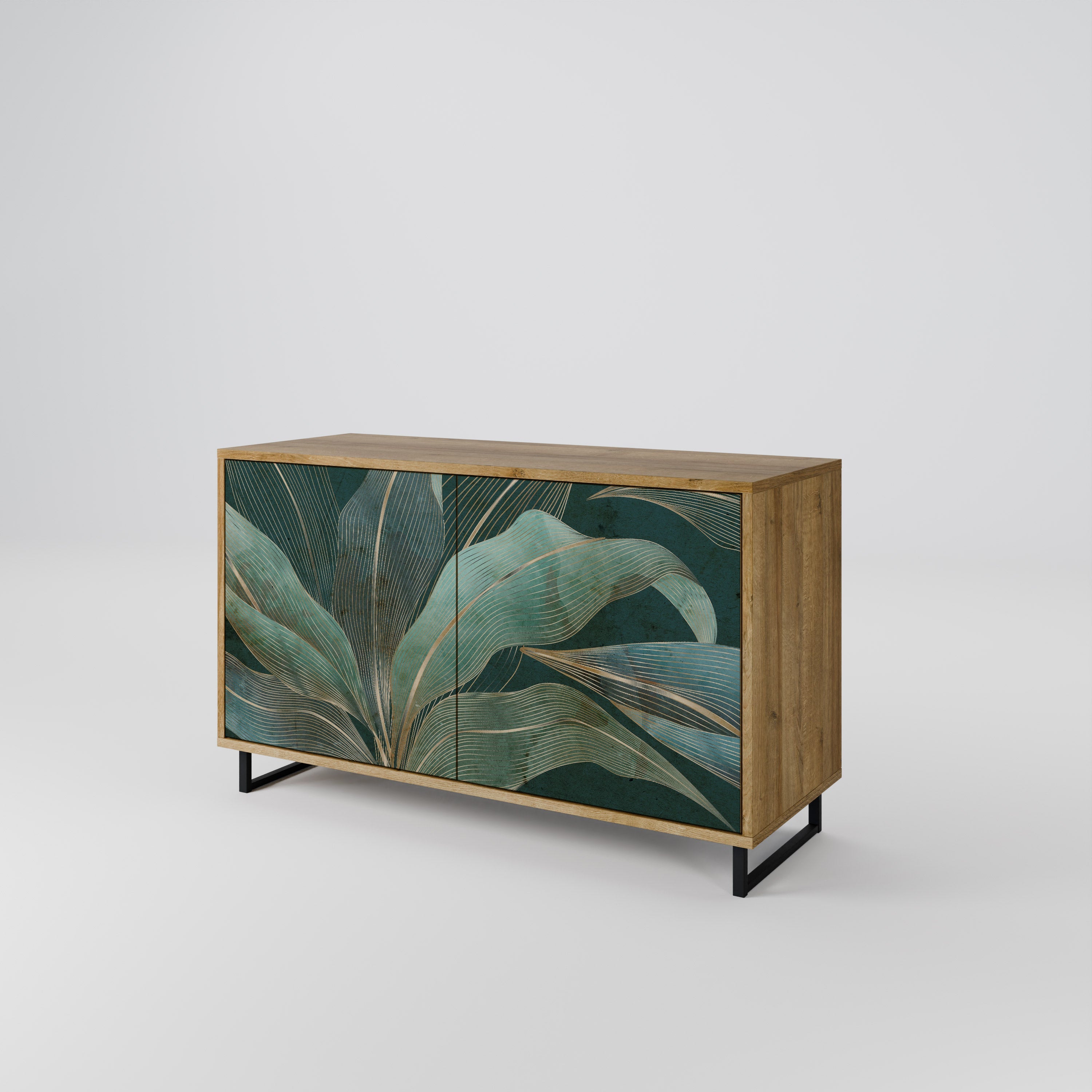 ROYAL GREEN Sideboard mit 2 Türen in Eichenoptik
