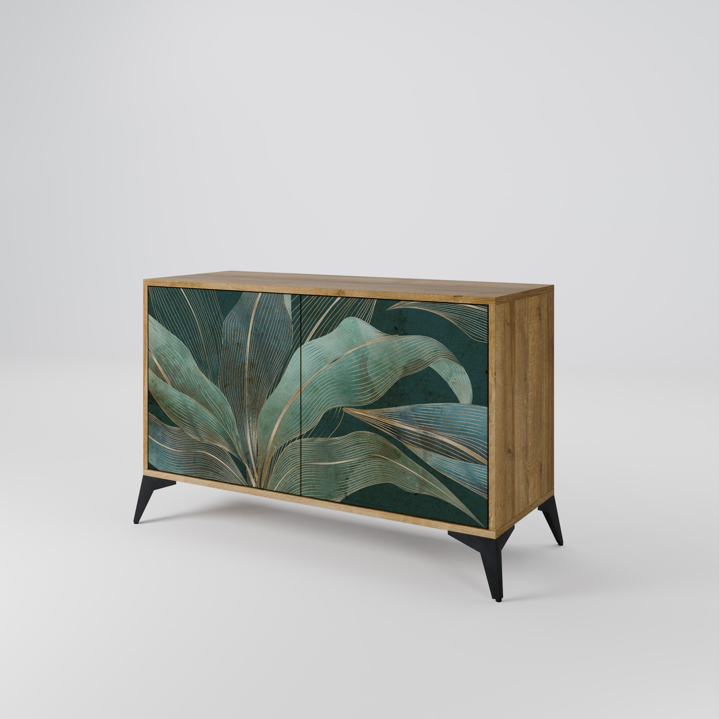 ROYAL GREEN Sideboard mit 2 Türen in Eichenoptik