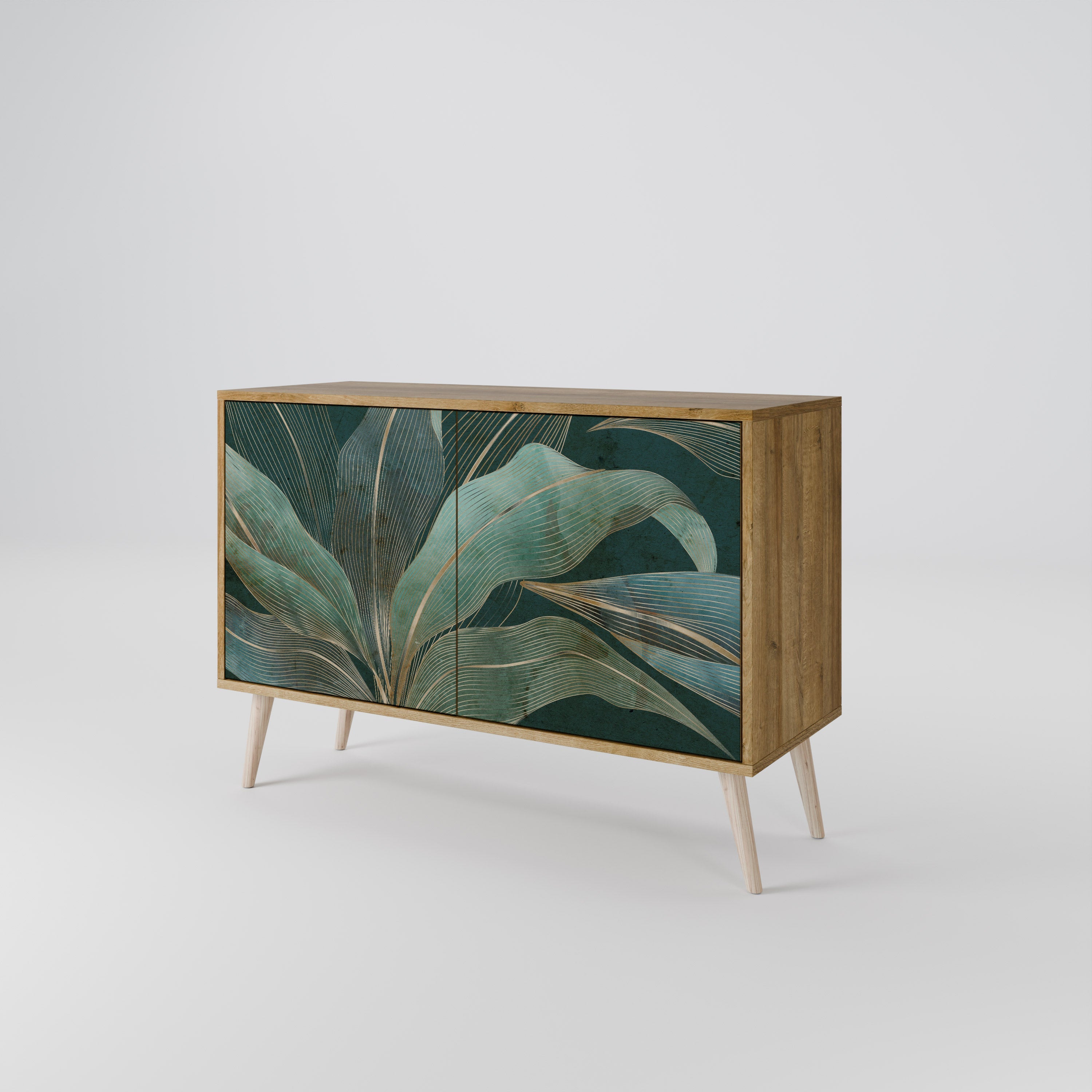 ROYAL GREEN Sideboard mit 2 Türen in Eichenoptik