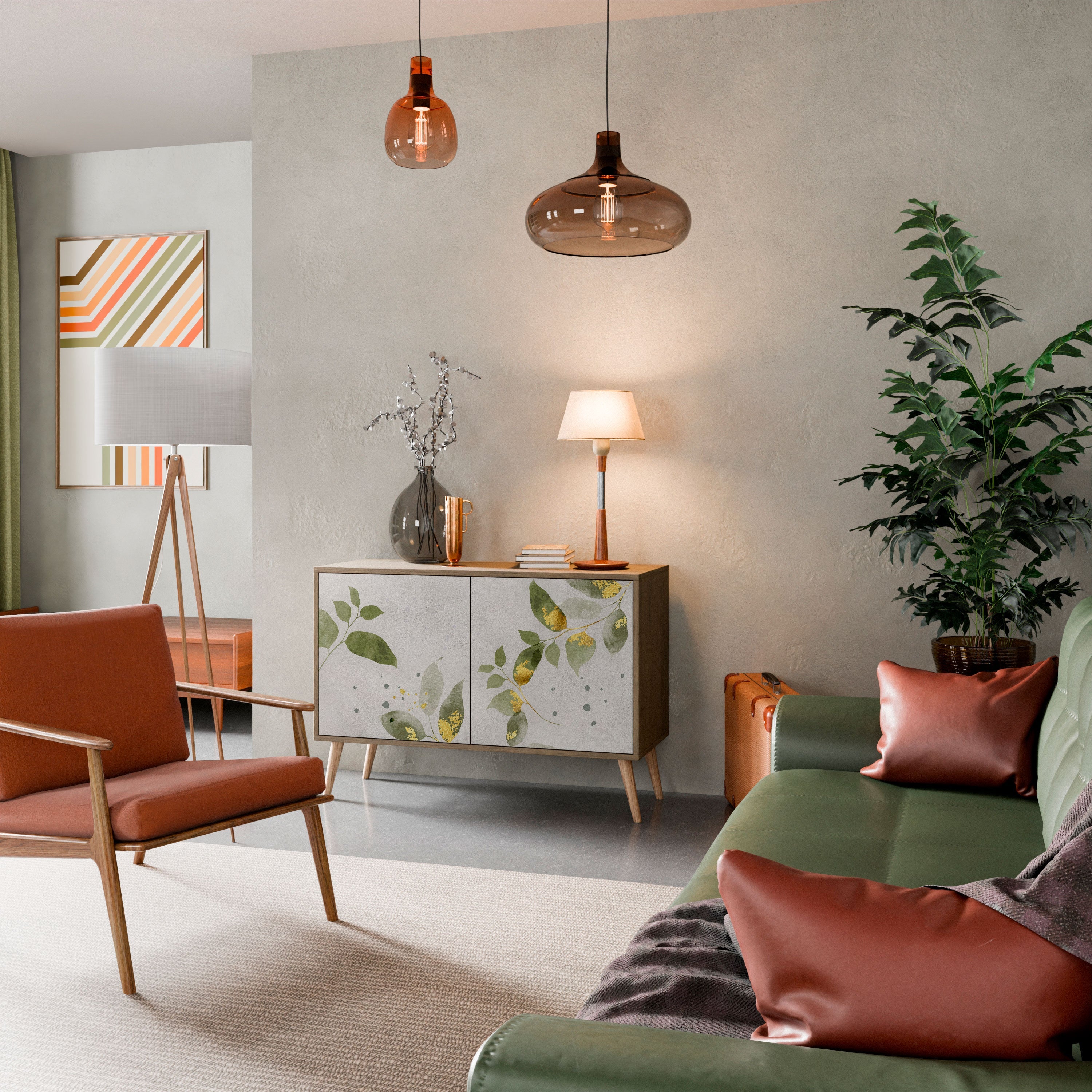 ELEGANT BOTANICS 2-türiges Sideboard in Eichenoptik