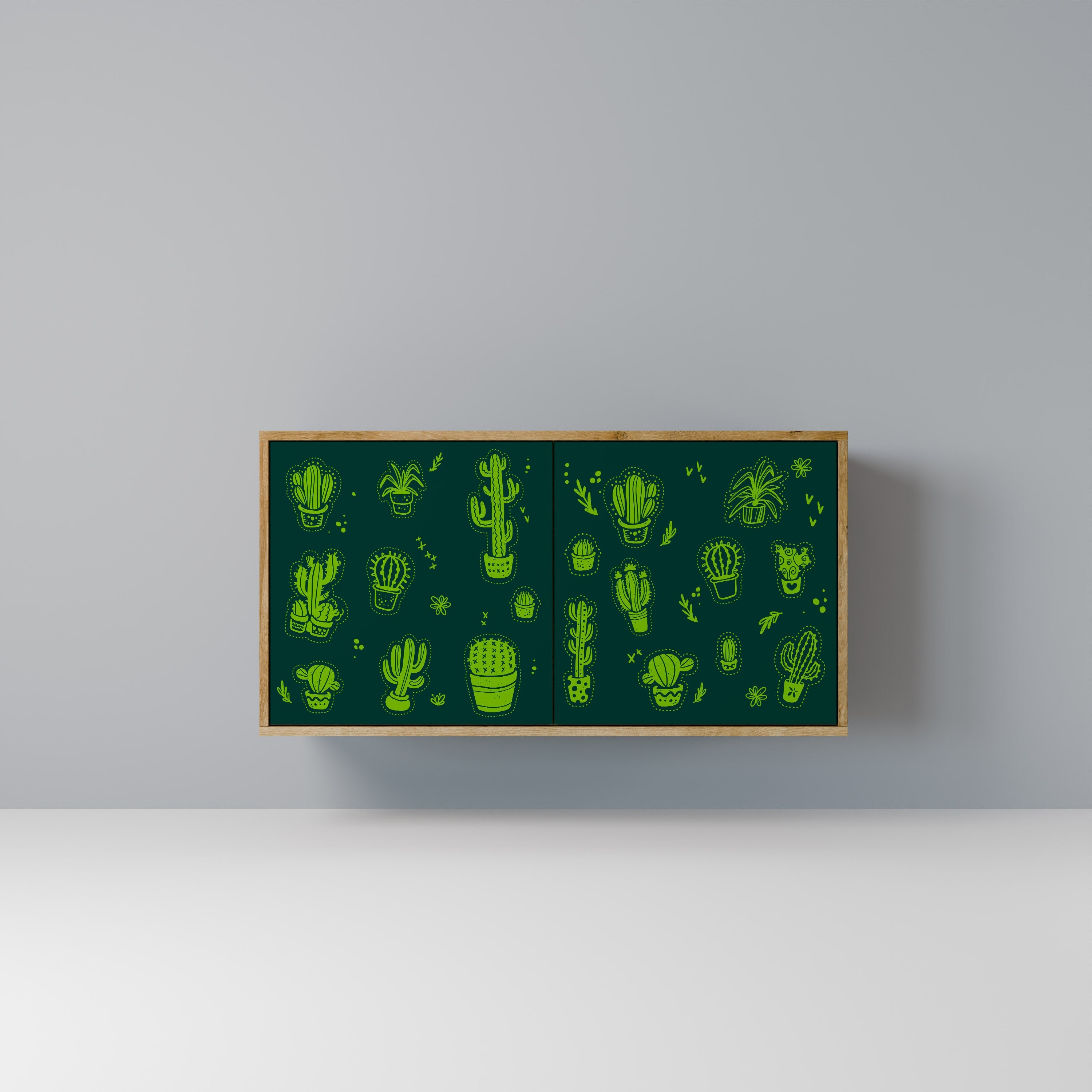 Desert Green Sideboard mit 2 Türen in Eichenoptik