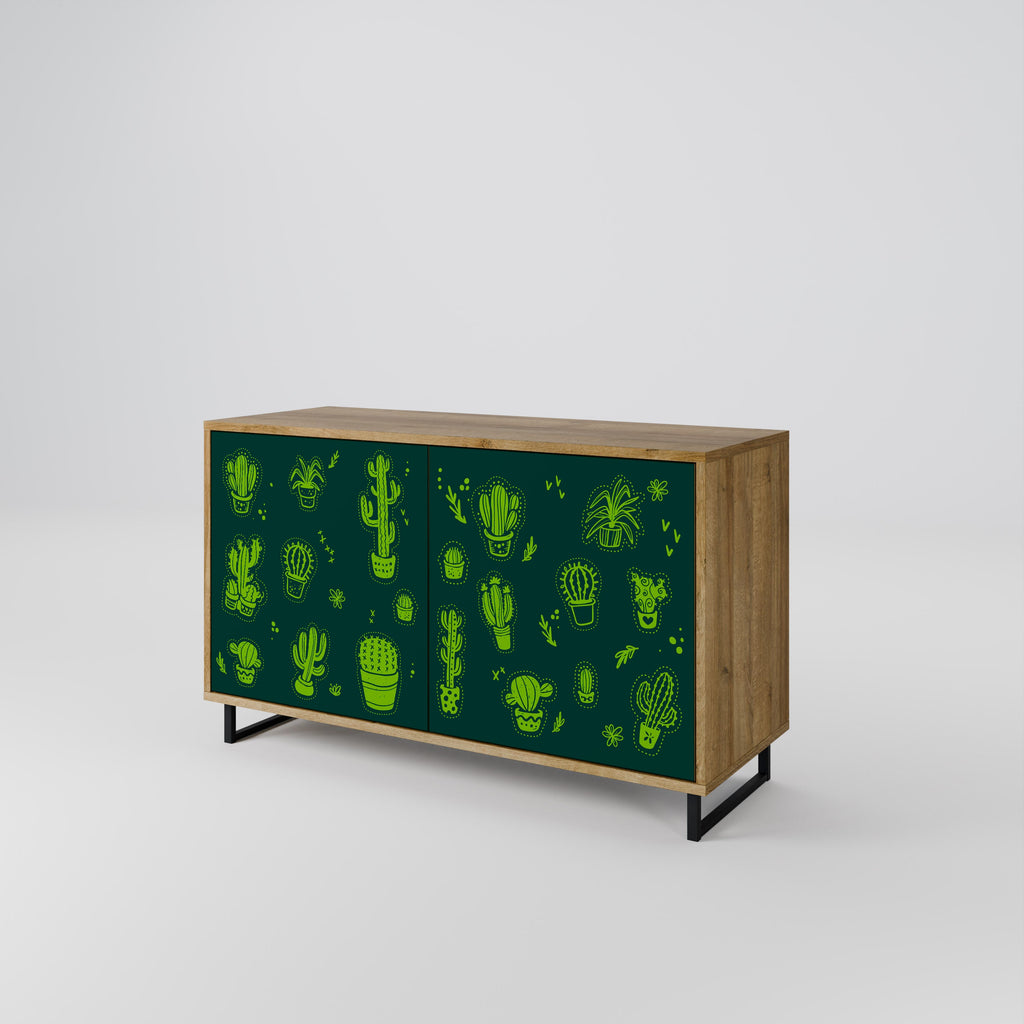 Desert Green Sideboard mit 2 Türen in Eichenoptik