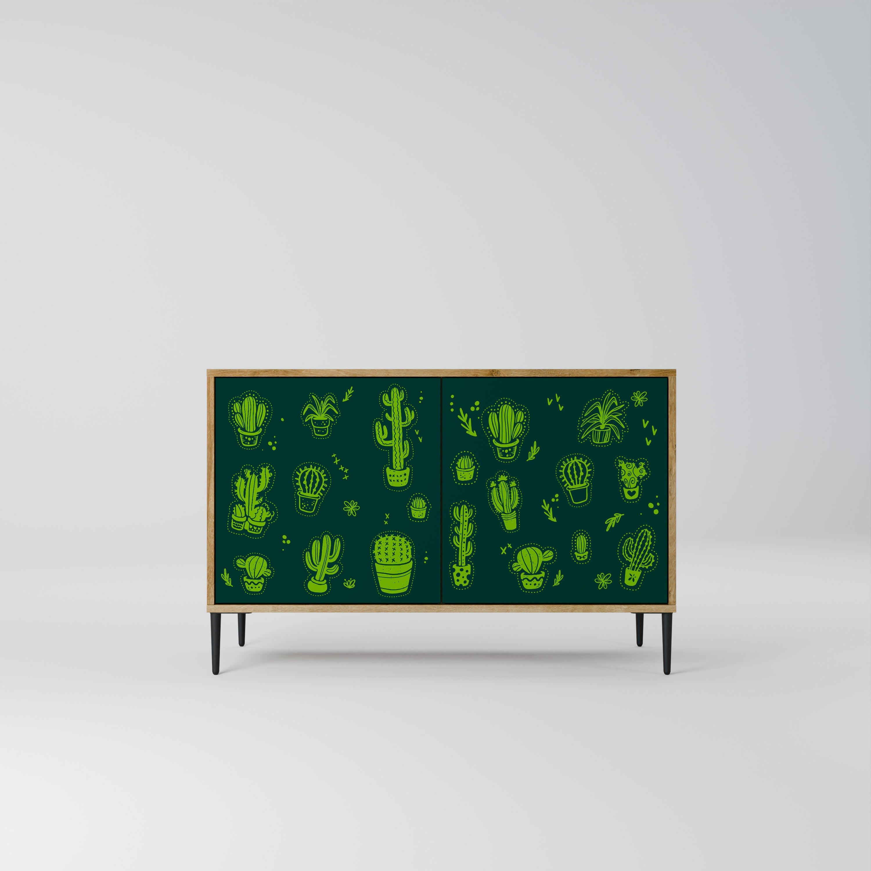 Desert Green Sideboard mit 2 Türen in Eichenoptik
