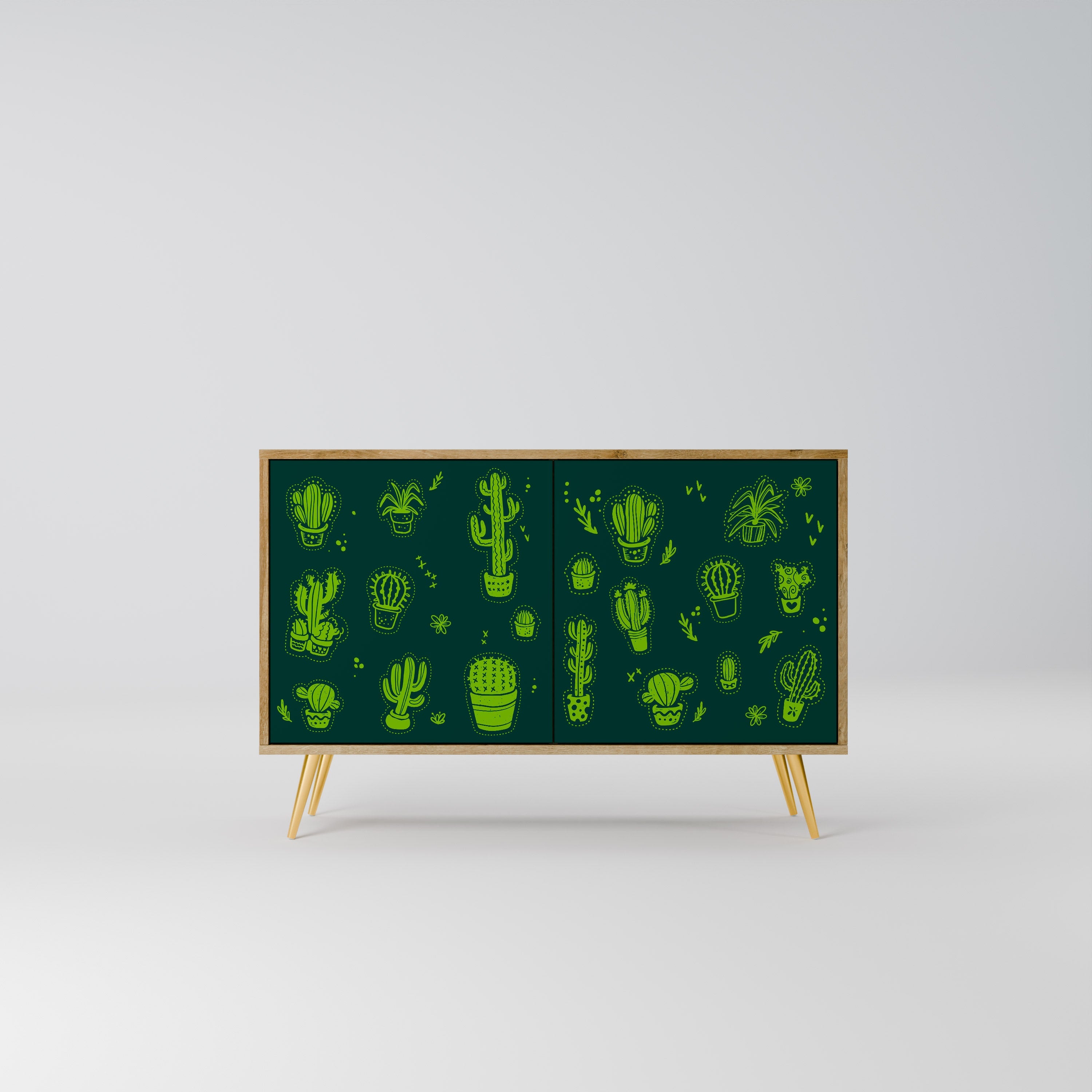 Desert Green Sideboard mit 2 Türen in Eichenoptik