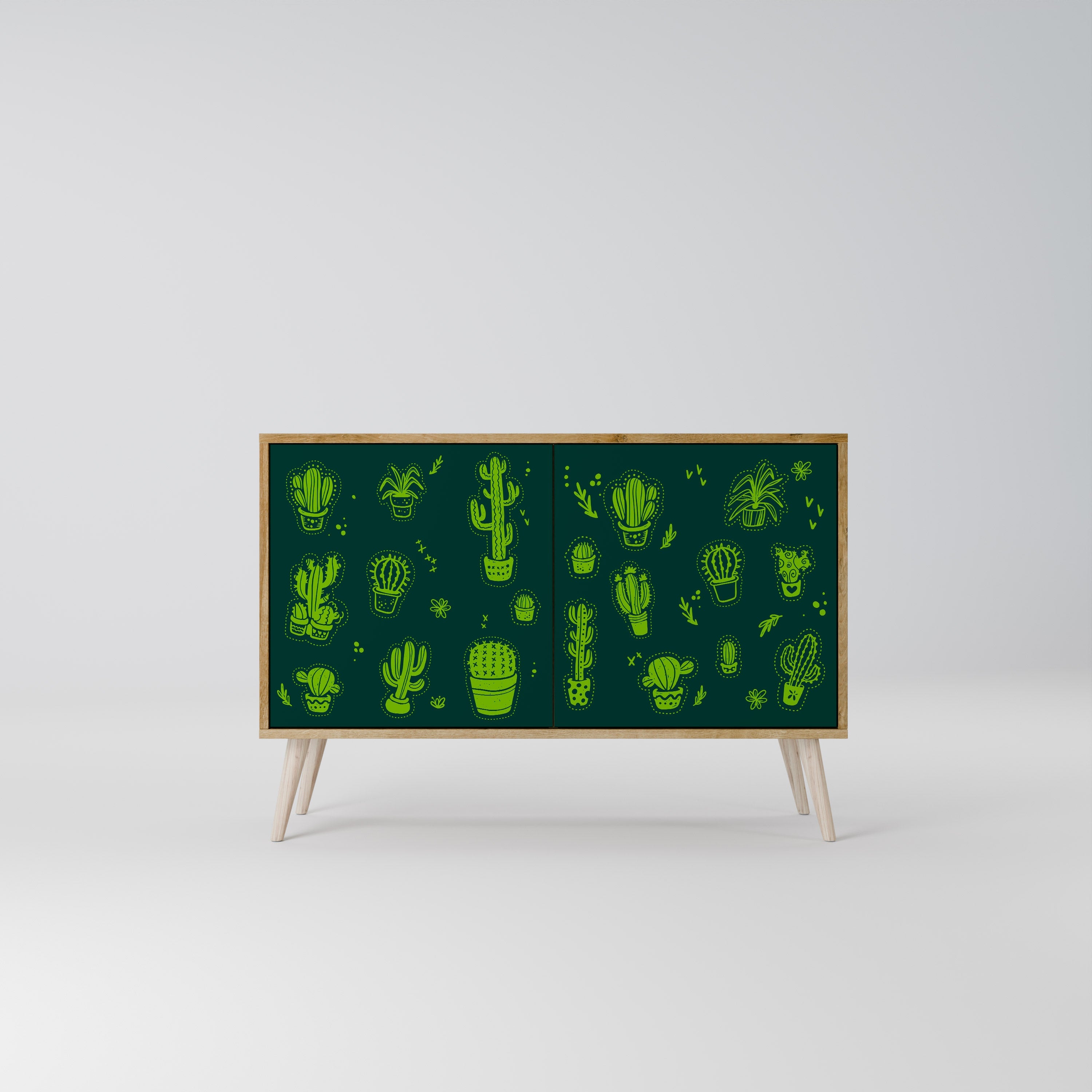 Desert Green Sideboard mit 2 Türen in Eichenoptik