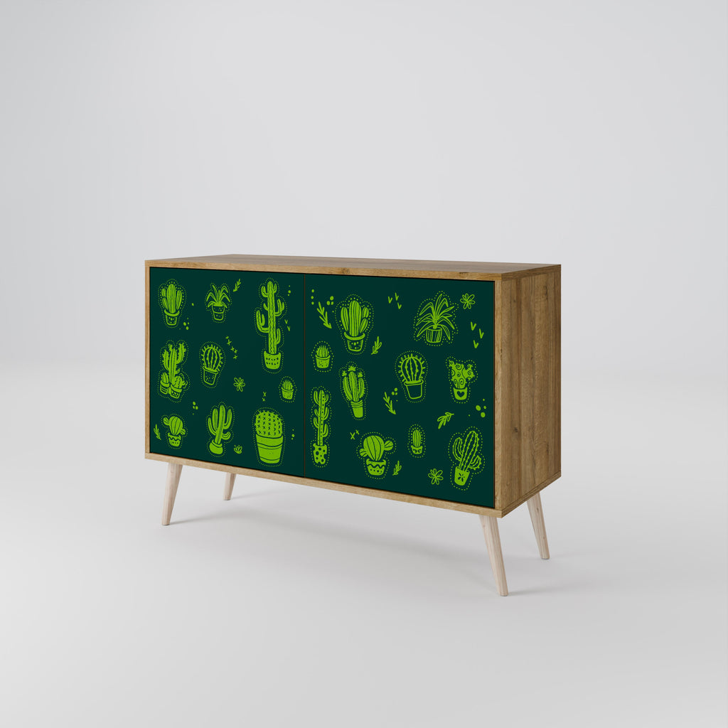 Desert Green Sideboard mit 2 Türen in Eichenoptik