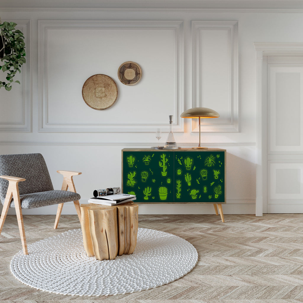 Desert Green Sideboard mit 2 Türen in Eichenoptik