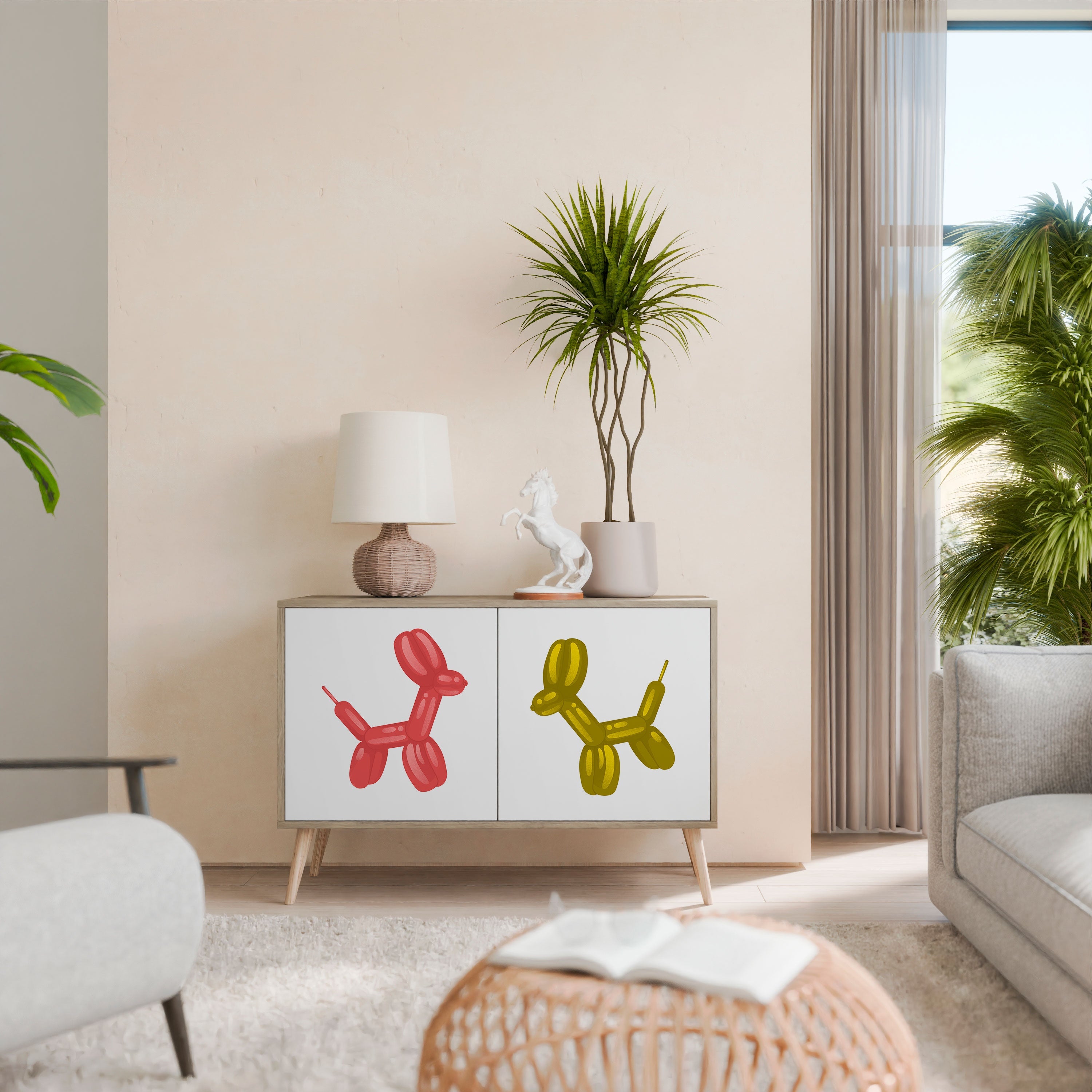 CHILDHOOD MEMORY Sideboard mit 2 Türen in Eichenoptik