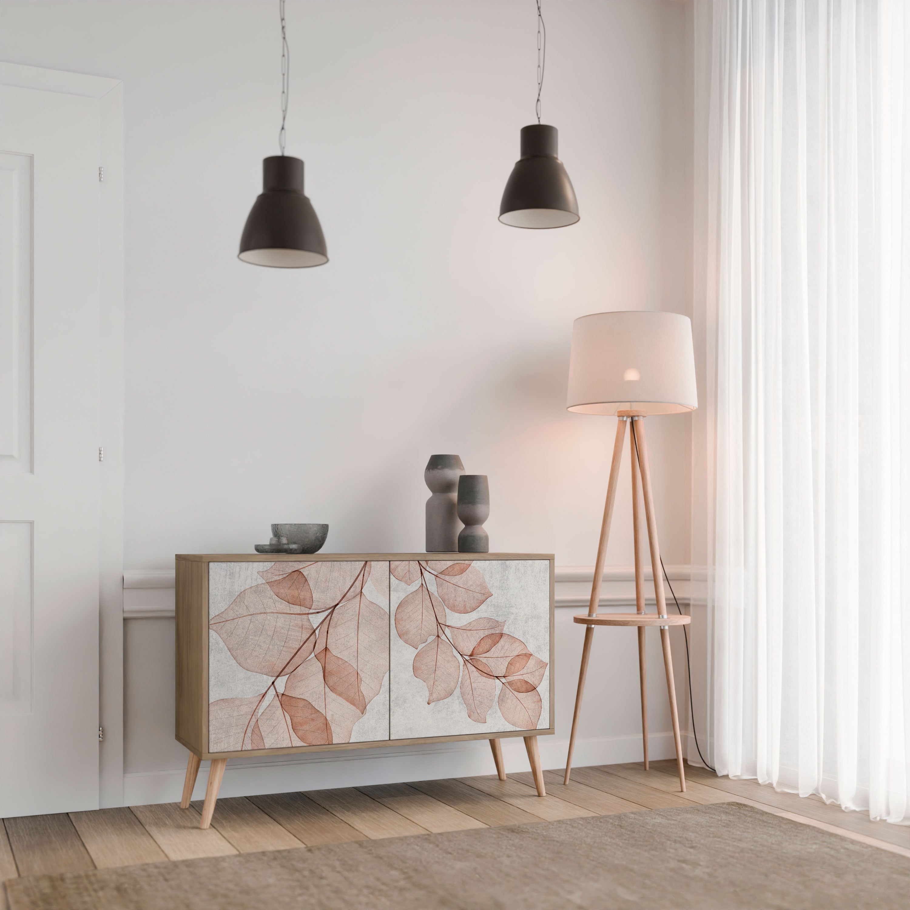 AUTUMN FRAGILITY Sideboard mit 2 Türen in Eichenoptik