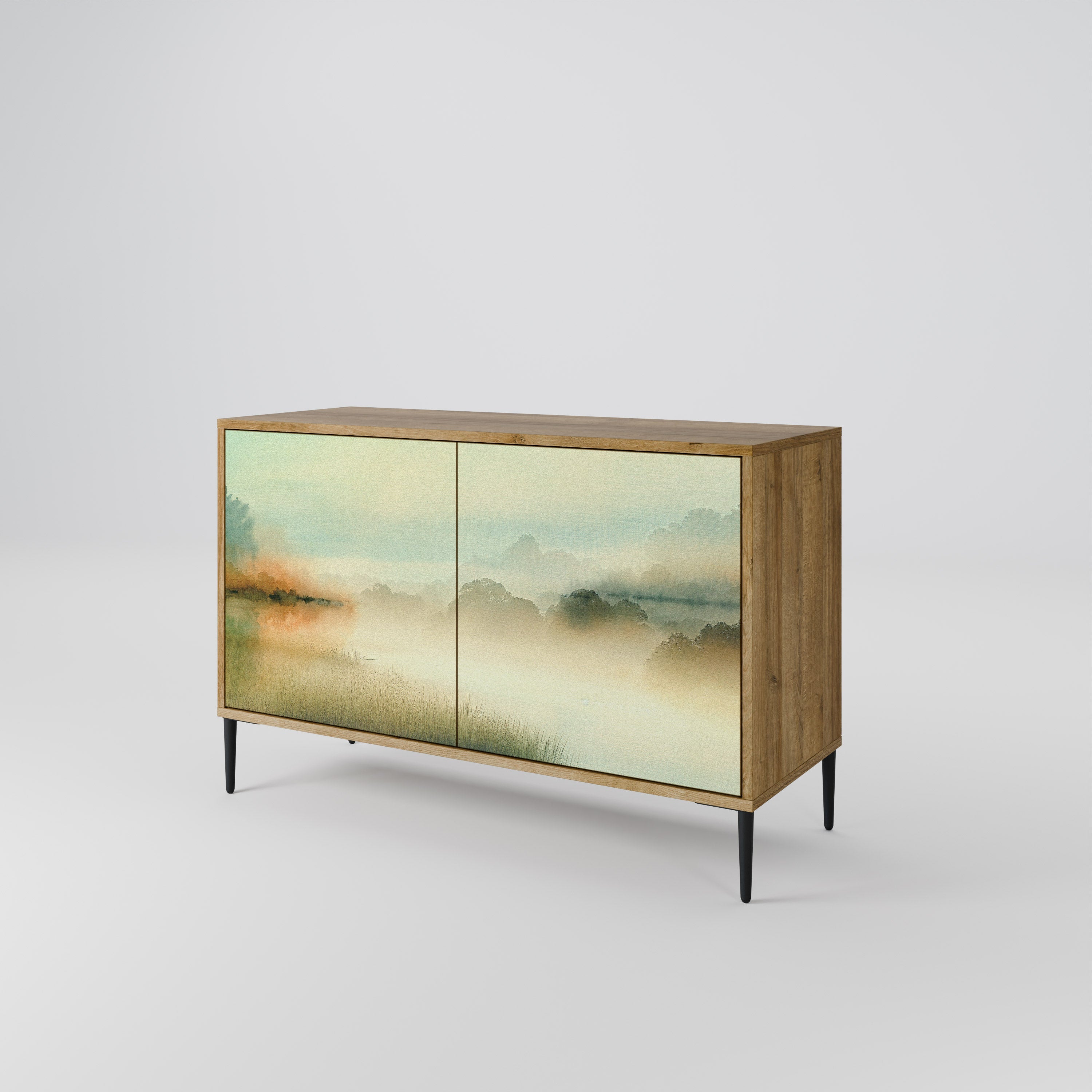 MORNING BY THE LAKE Sideboard mit 2 Türen in Eichenoptik