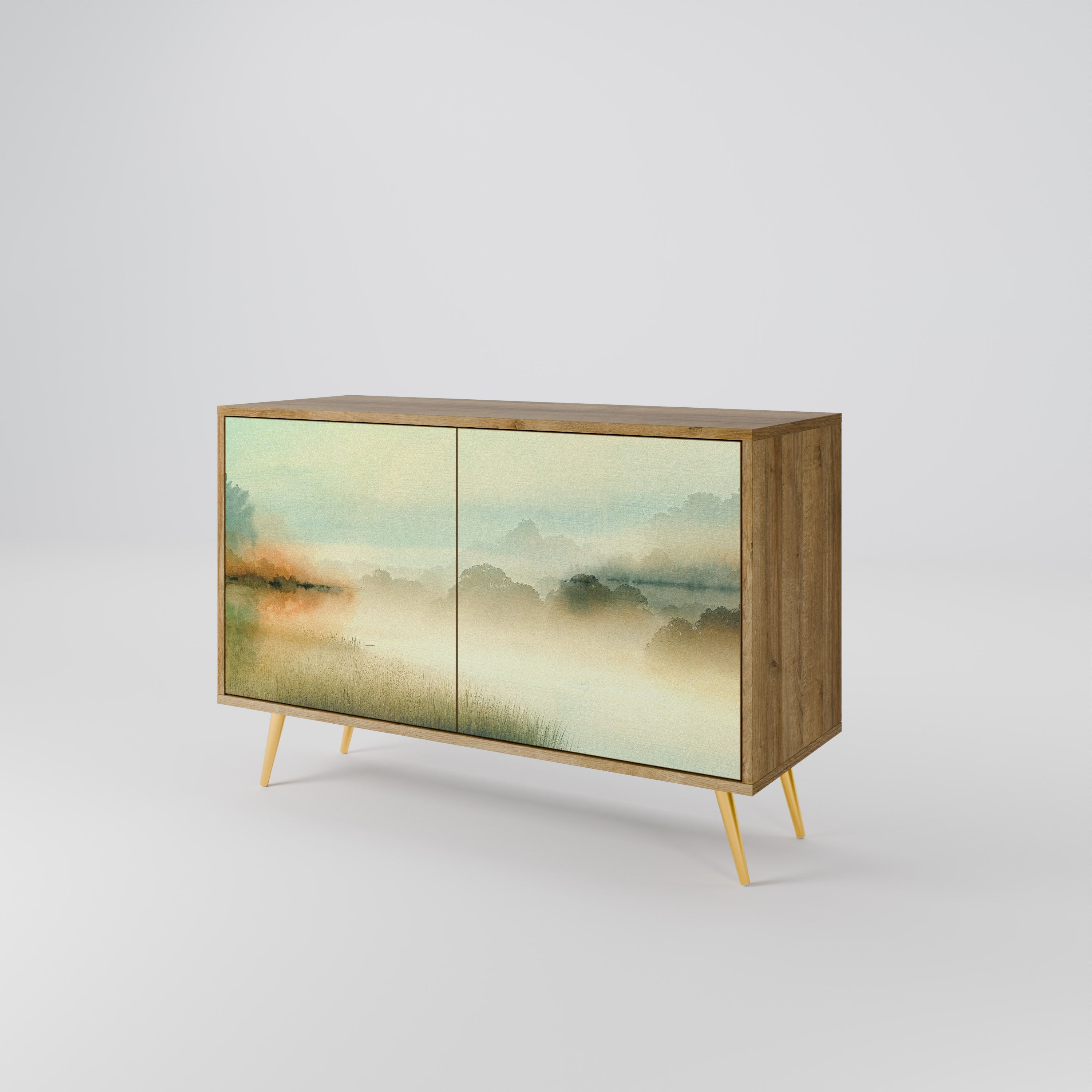 MORNING BY THE LAKE Sideboard mit 2 Türen in Eichenoptik