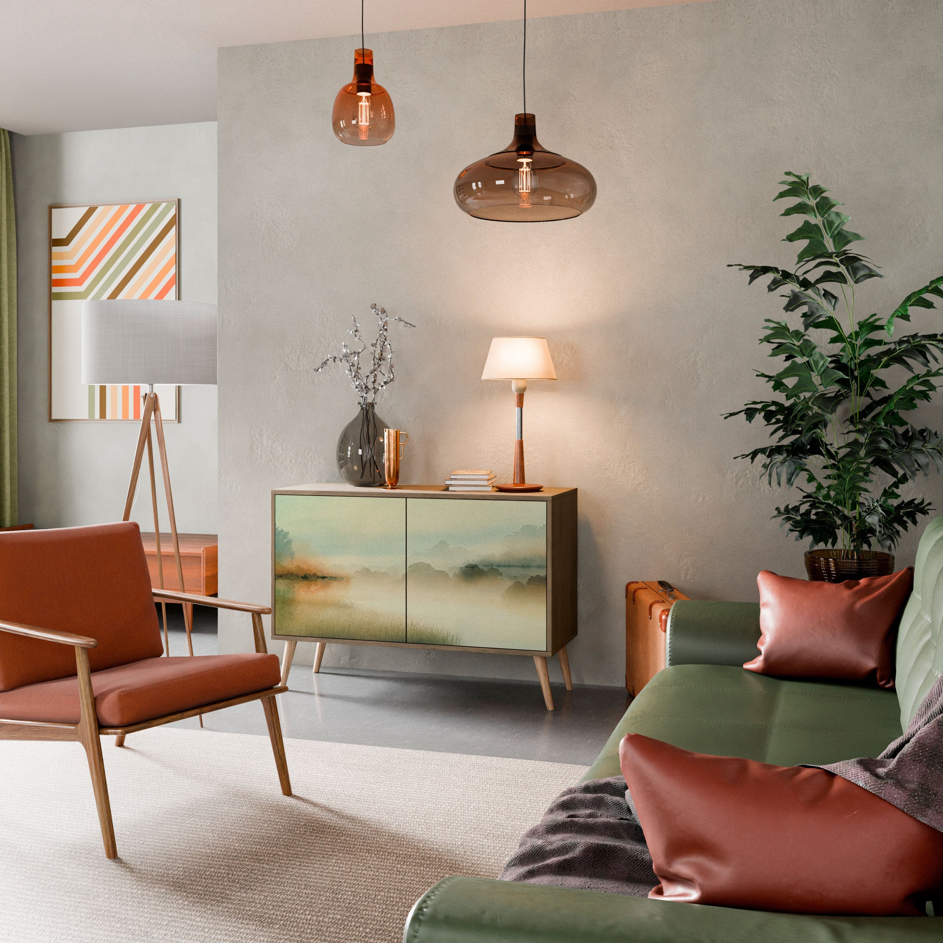 MORNING BY THE LAKE Sideboard mit 2 Türen in Eichenoptik