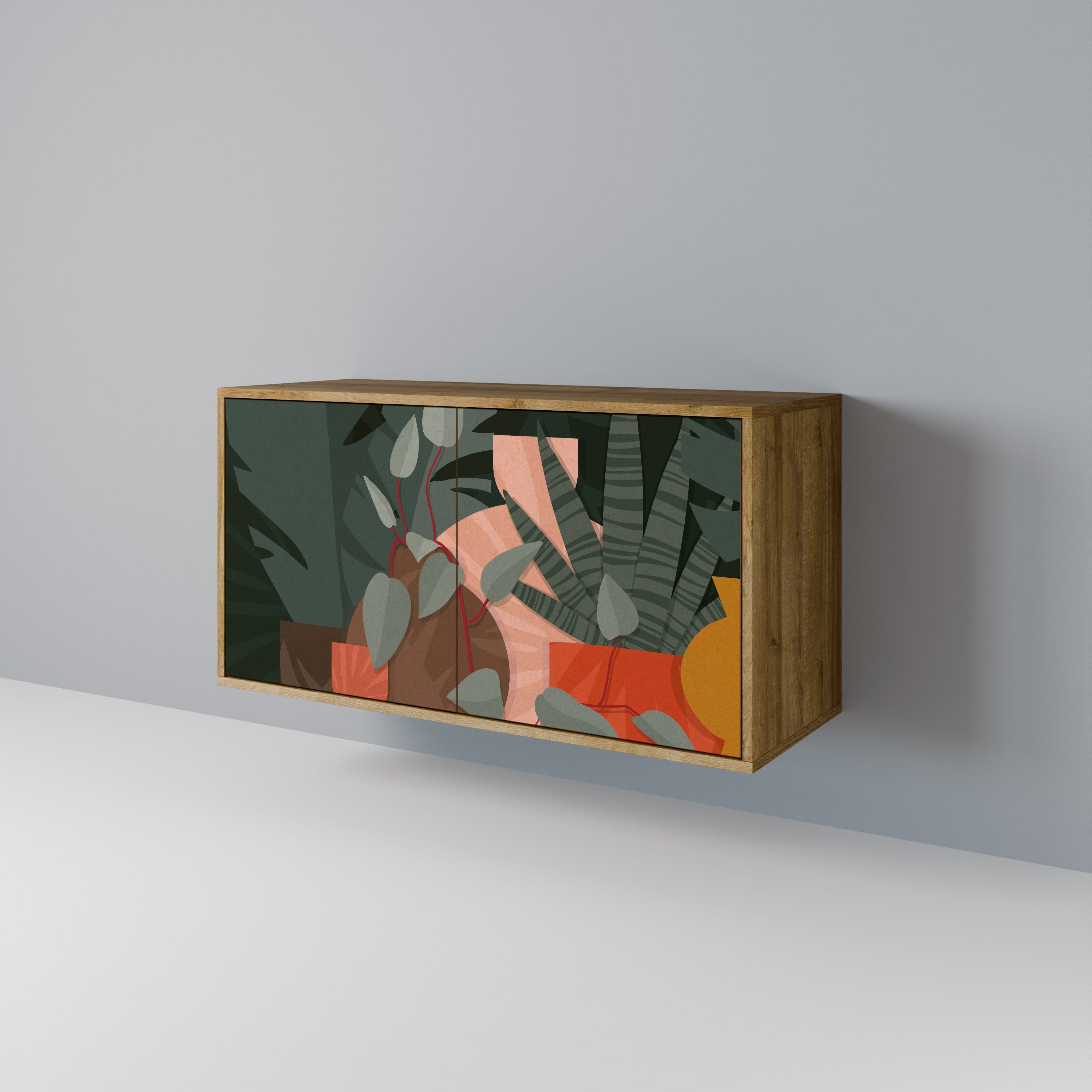 TROPICAL COMPOSITION Sideboard mit 2 Türen in Eichenoptik