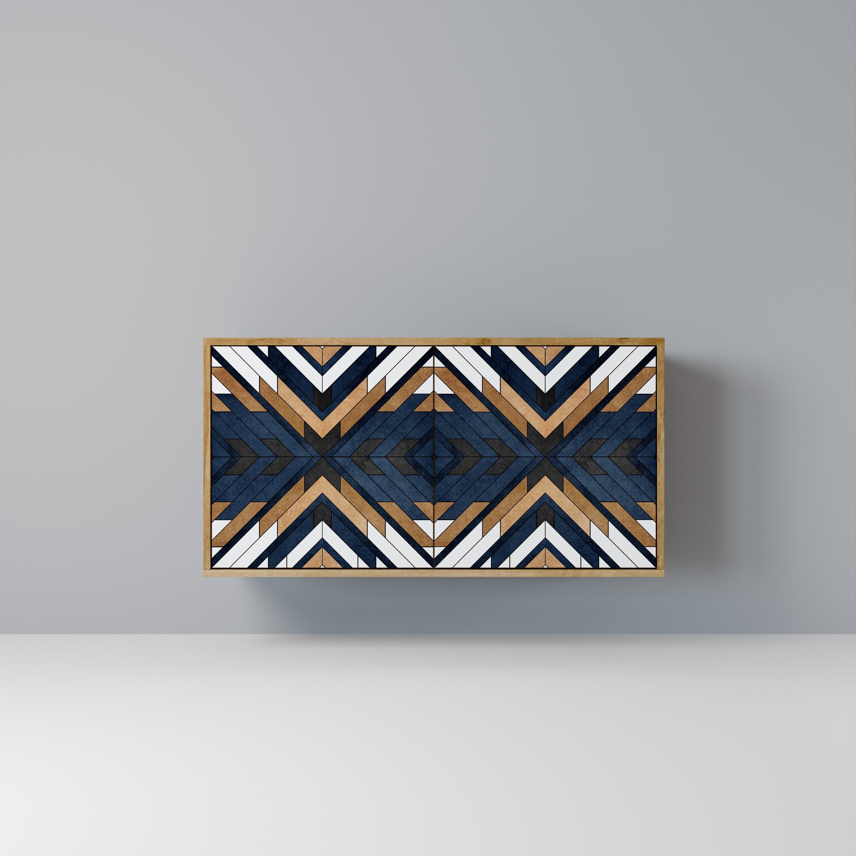 ARTFUL GEOMETRY Sideboard mit 2 Türen in Eichenoptik