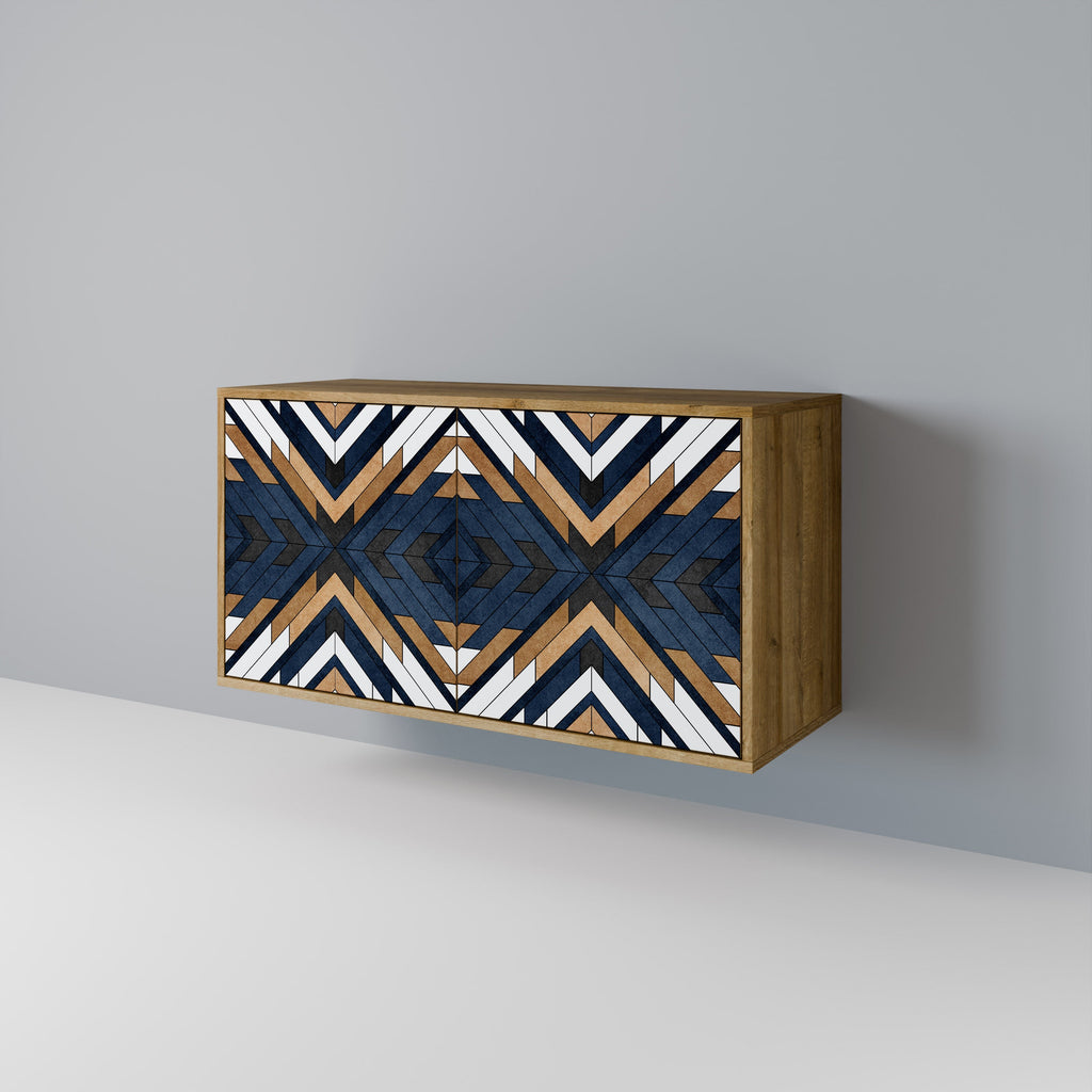 ARTFUL GEOMETRY Sideboard mit 2 Türen in Eichenoptik