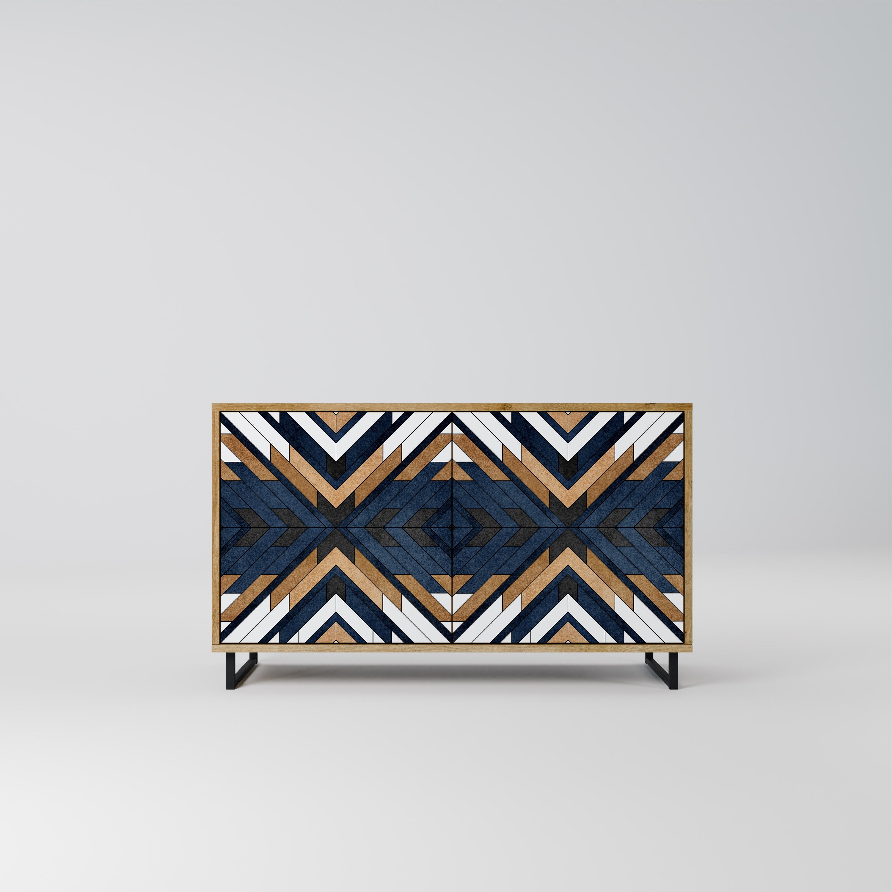 ARTFUL GEOMETRY Sideboard mit 2 Türen in Eichenoptik