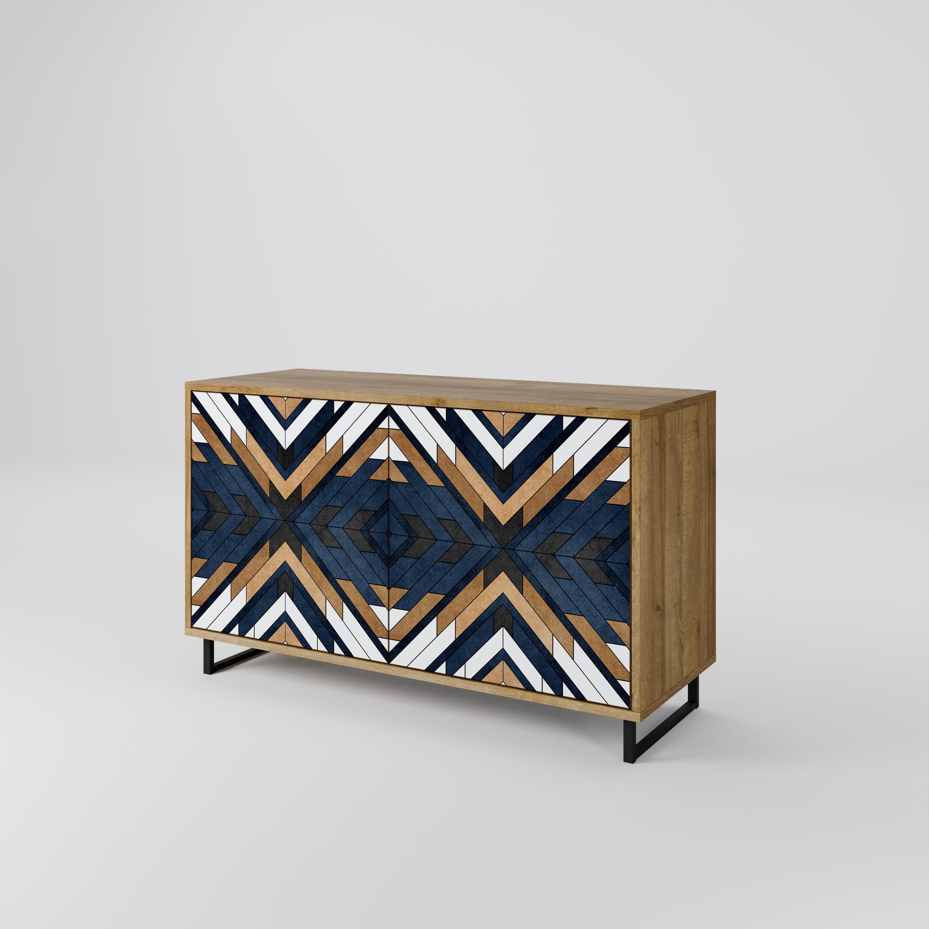 ARTFUL GEOMETRY Sideboard mit 2 Türen in Eichenoptik