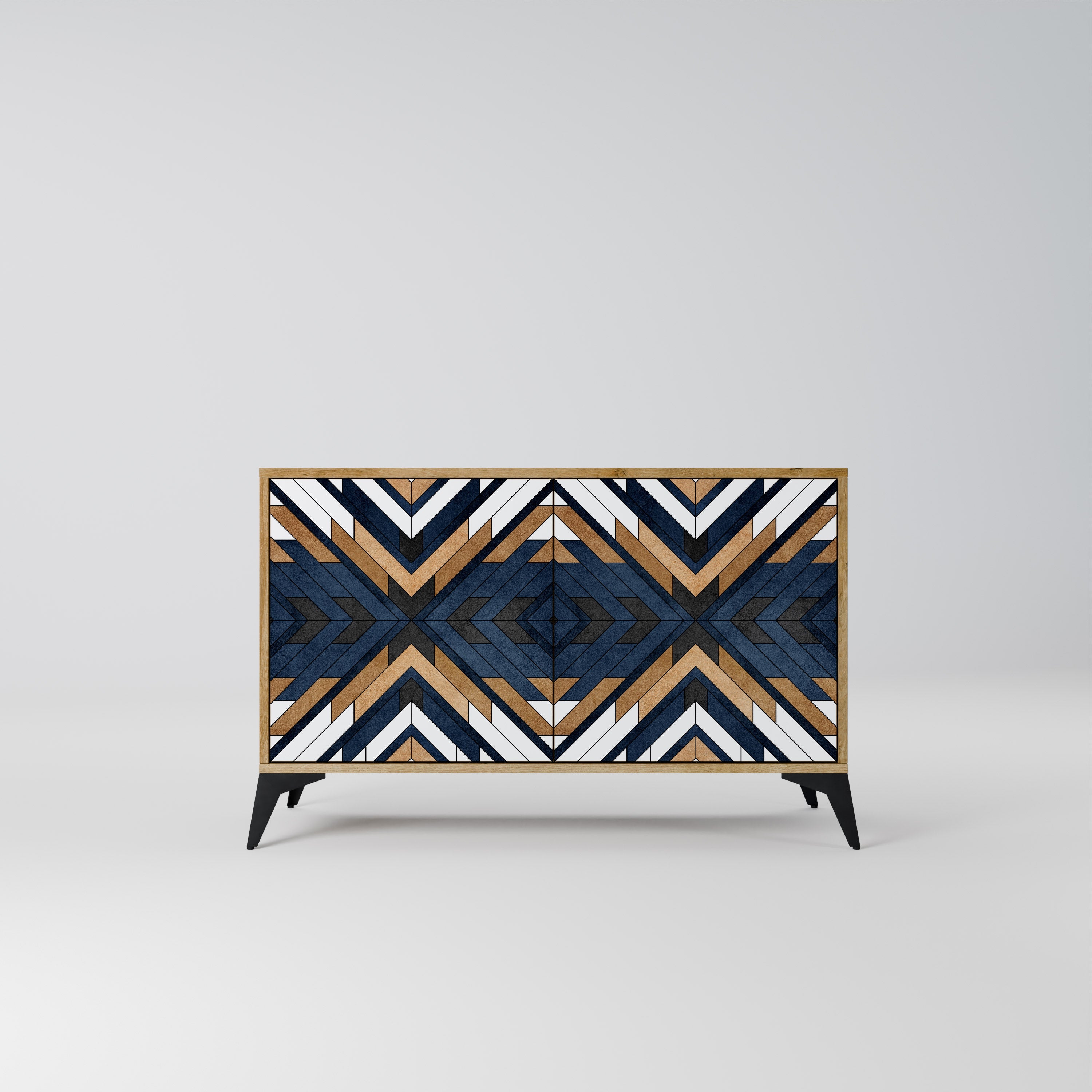 ARTFUL GEOMETRY Sideboard mit 2 Türen in Eichenoptik