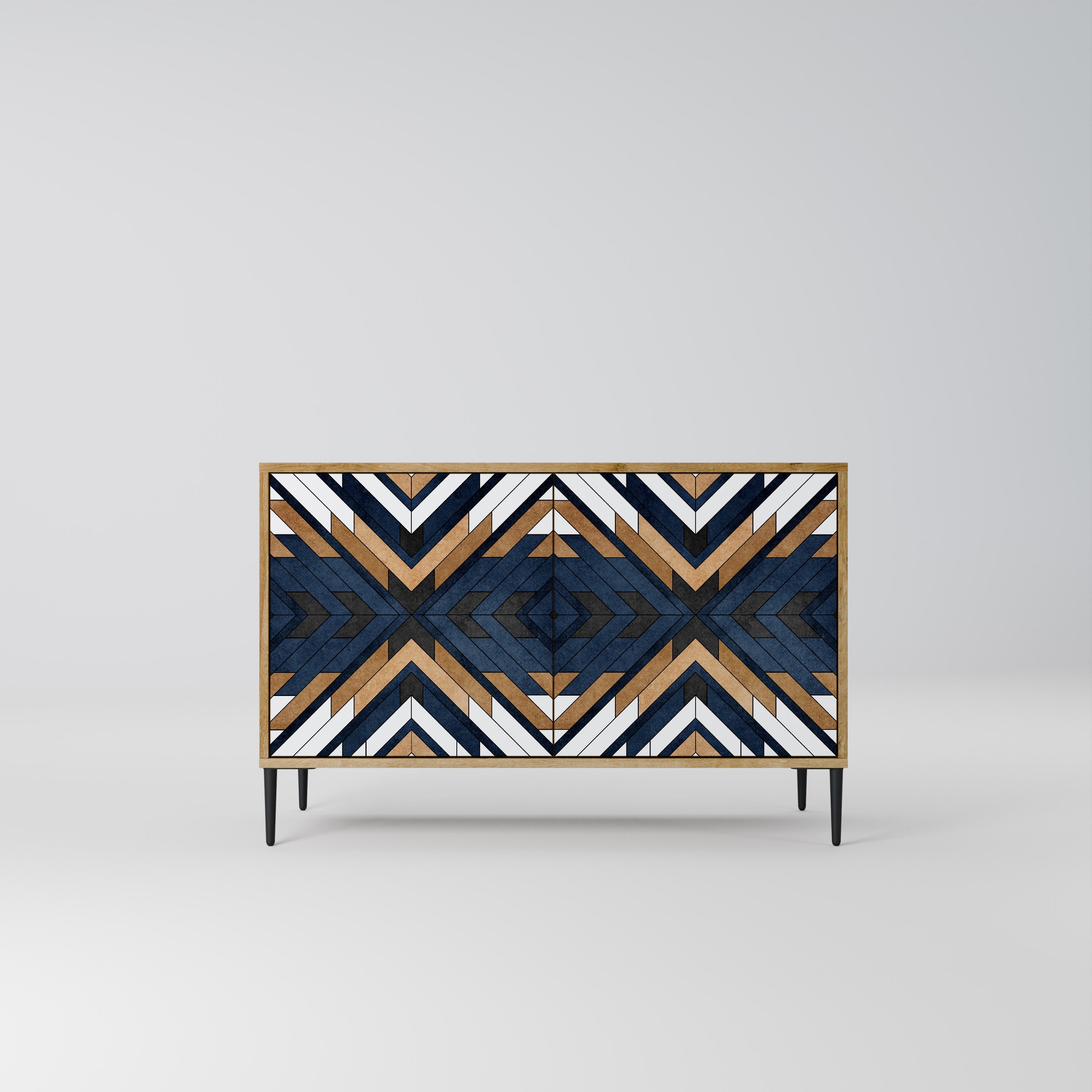 ARTFUL GEOMETRY Sideboard mit 2 Türen in Eichenoptik