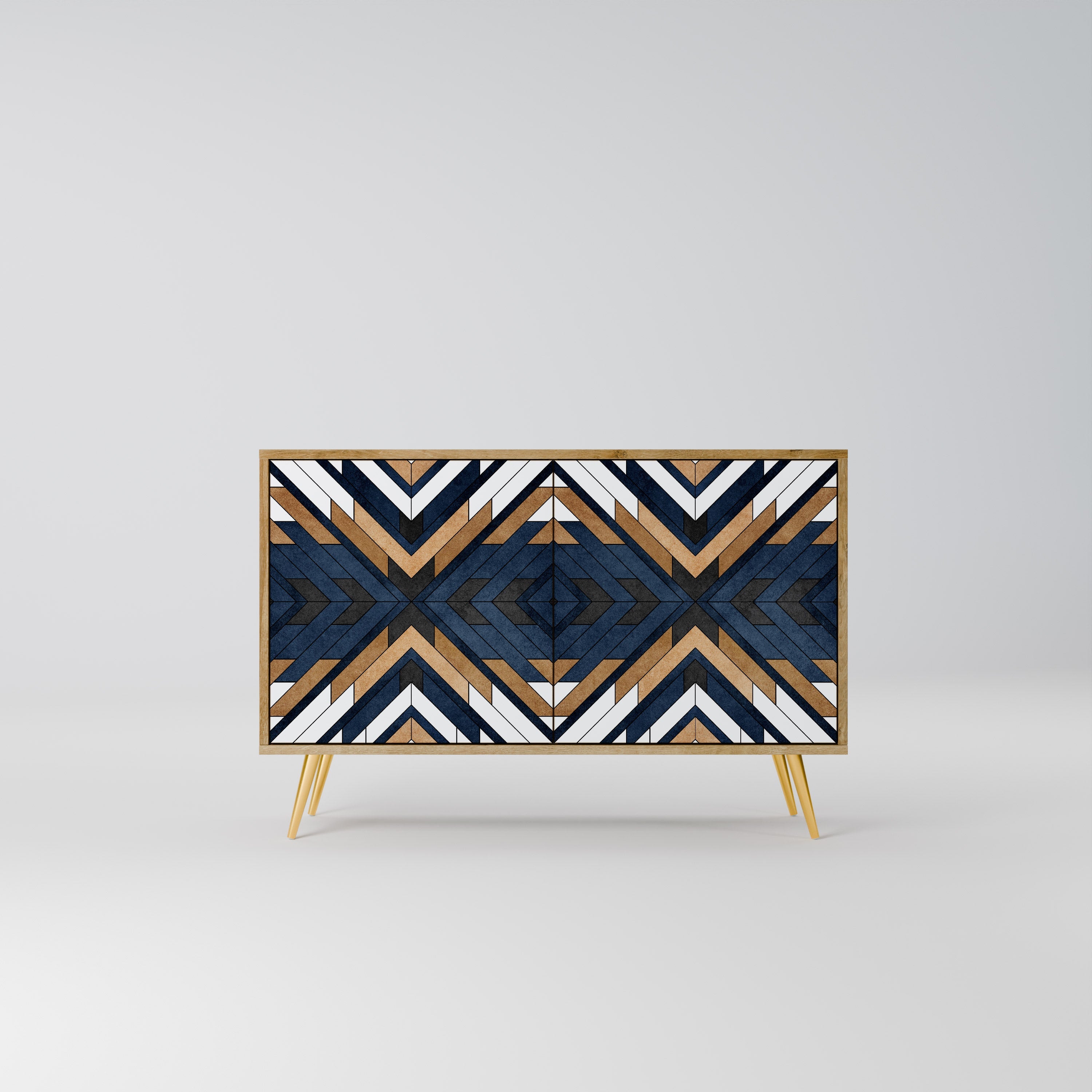 ARTFUL GEOMETRY Sideboard mit 2 Türen in Eichenoptik