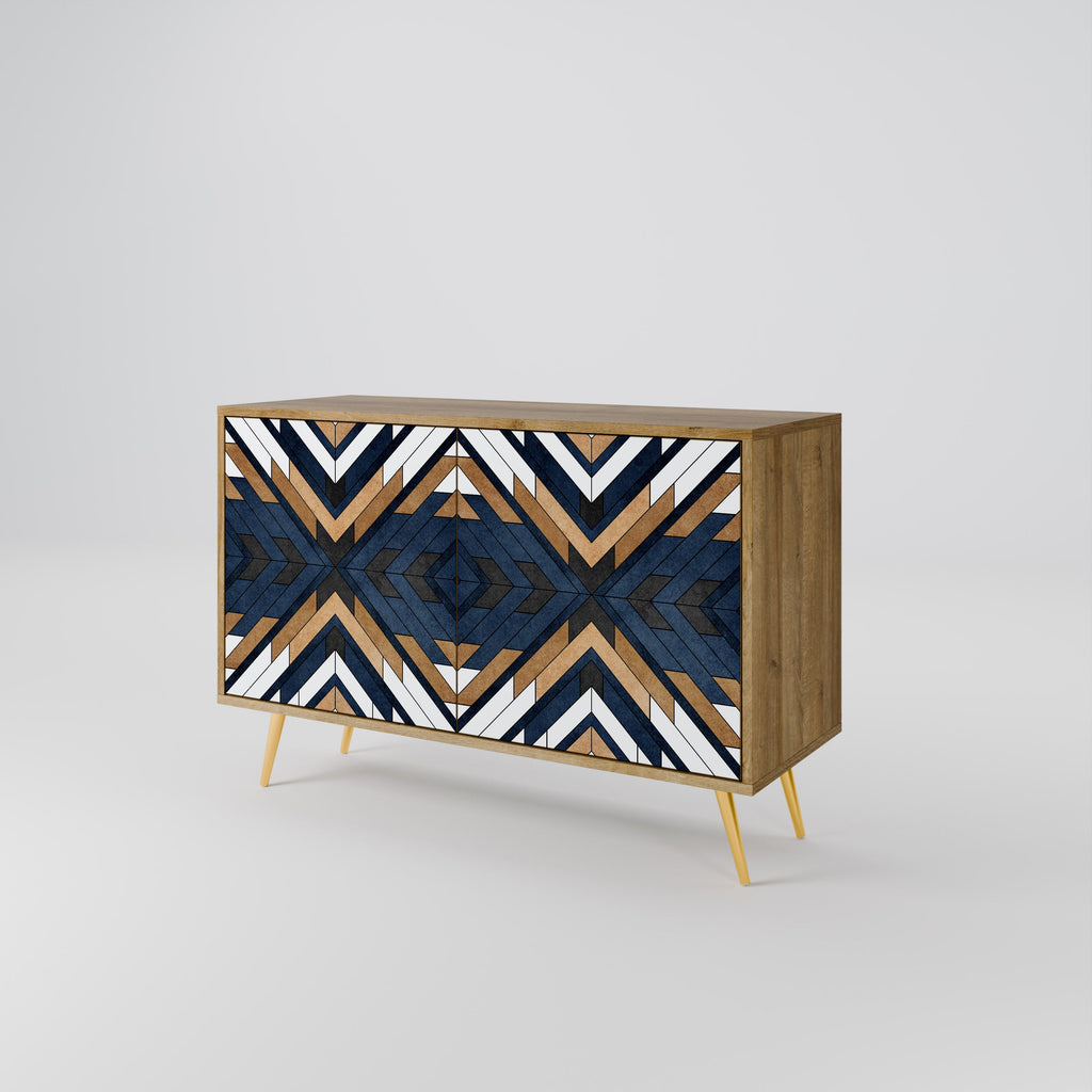 ARTFUL GEOMETRY Sideboard mit 2 Türen in Eichenoptik