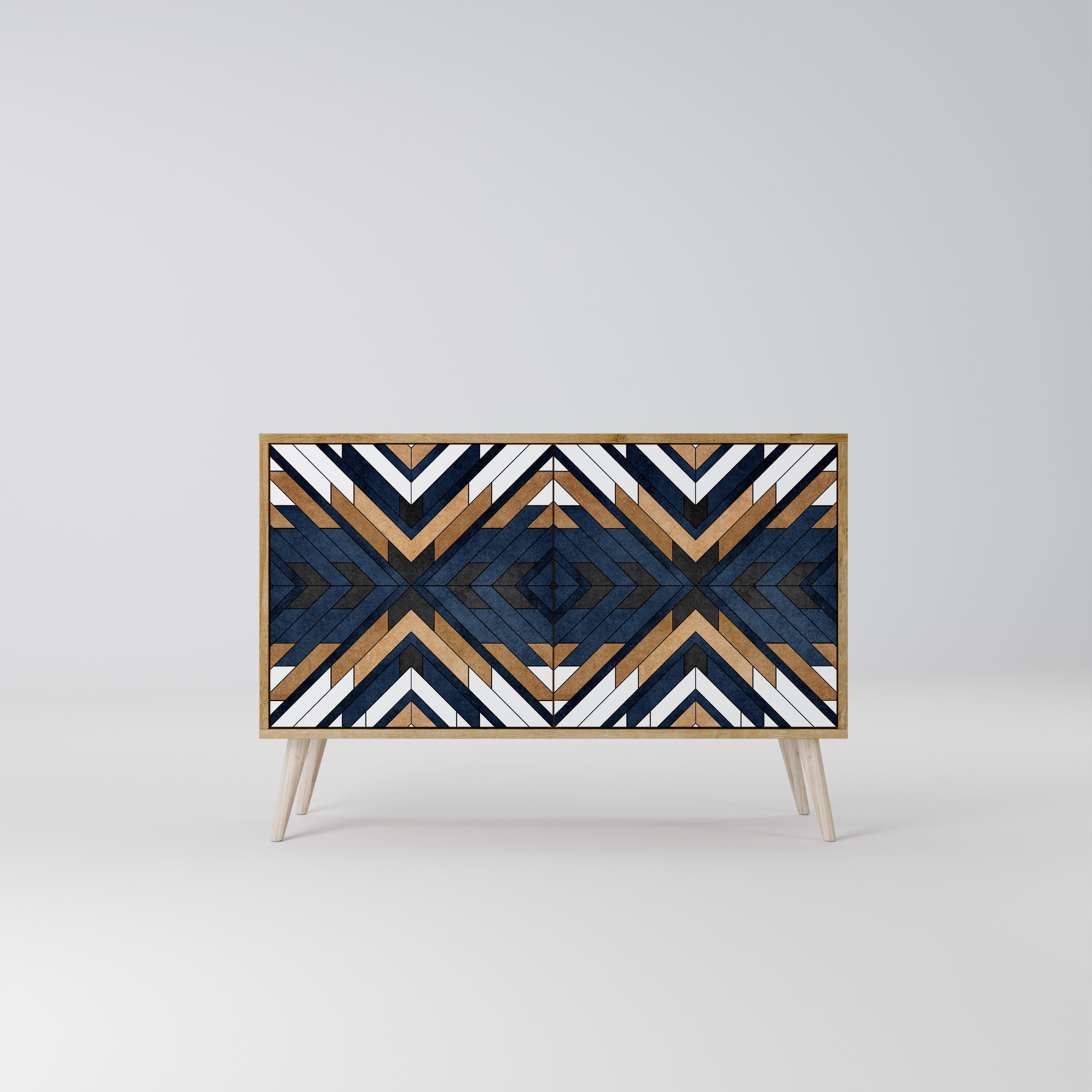 ARTFUL GEOMETRY Sideboard mit 2 Türen in Eichenoptik