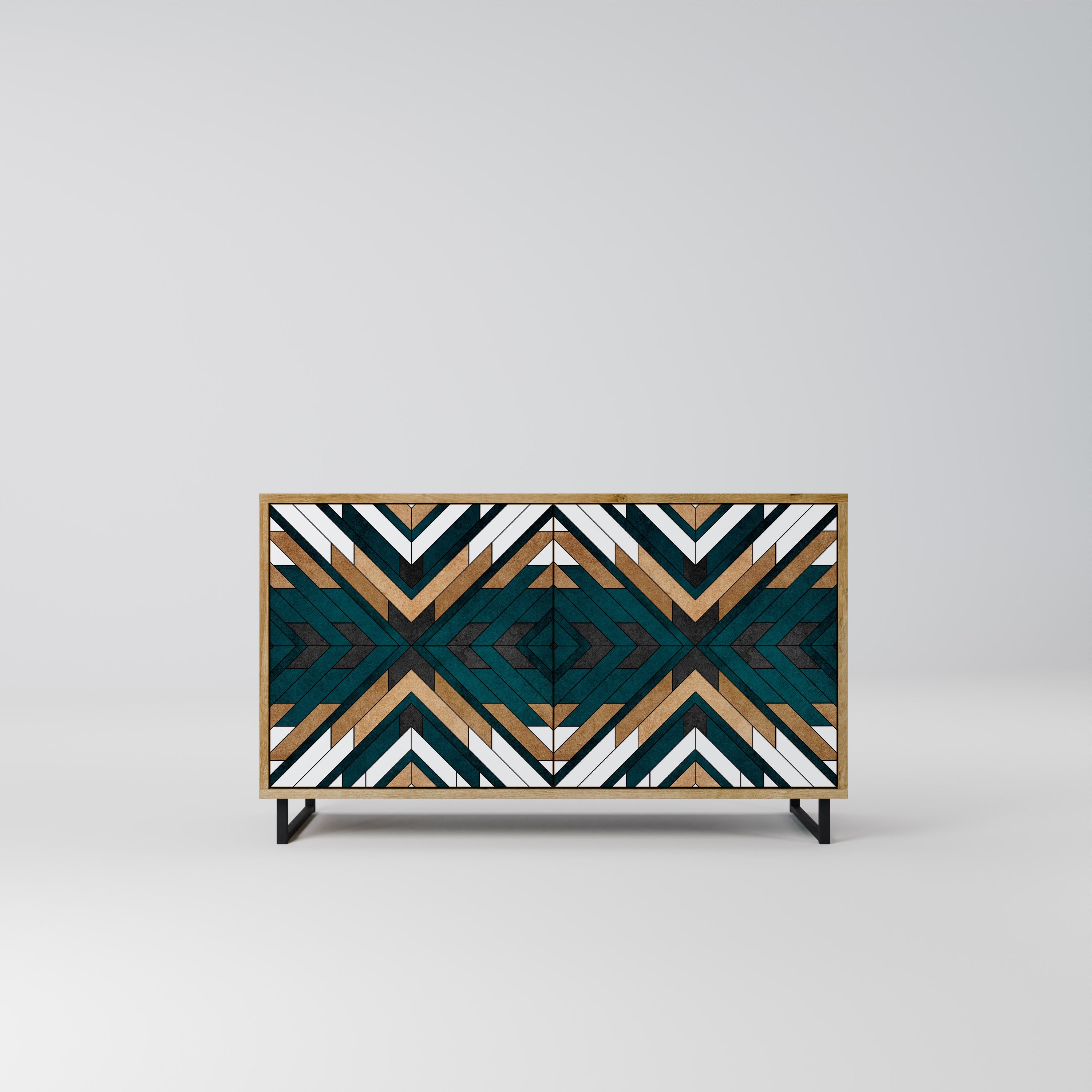 ARTISTIC GEOMETRY Sideboard mit 2 Türen in Eichenoptik