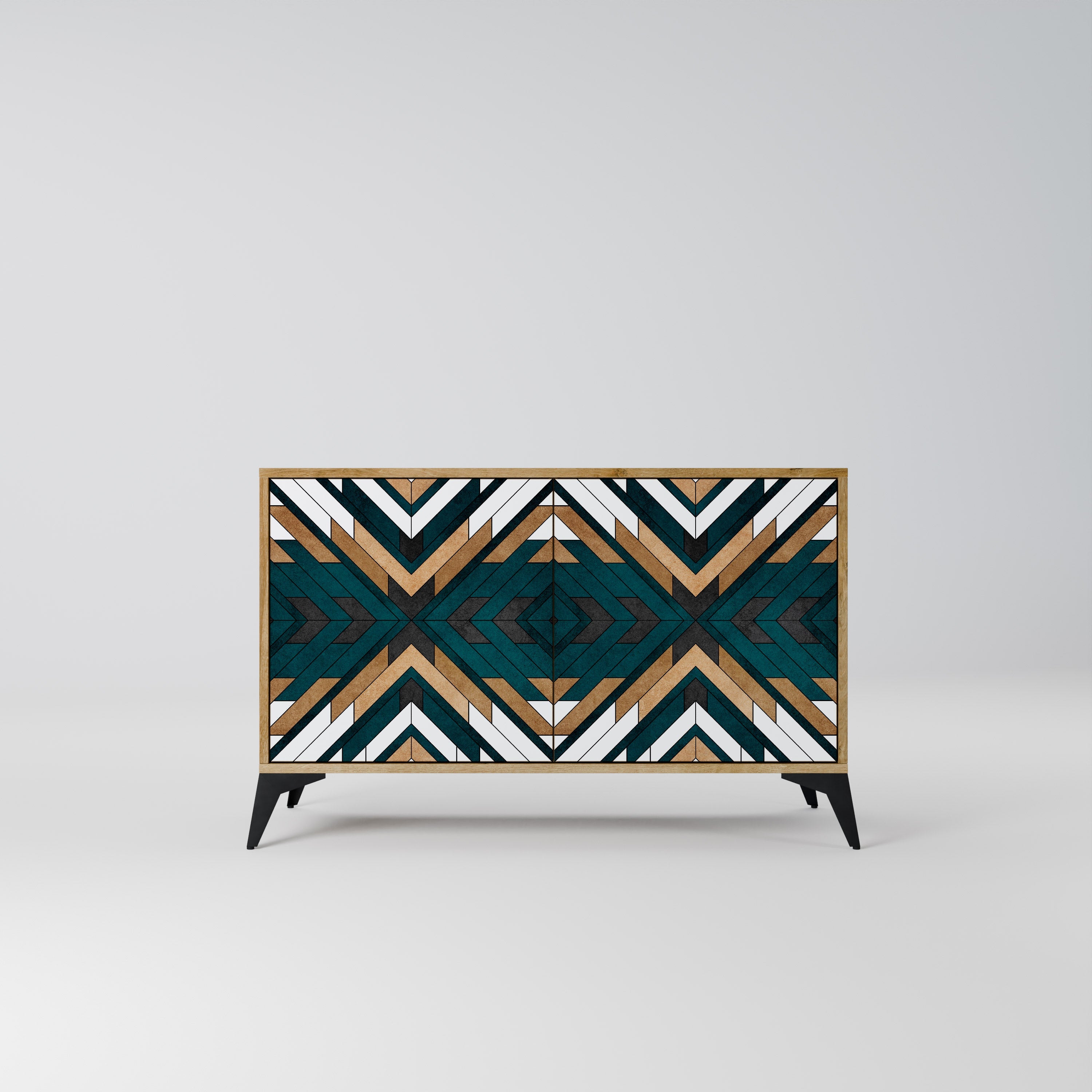ARTISTIC GEOMETRY Sideboard mit 2 Türen in Eichenoptik