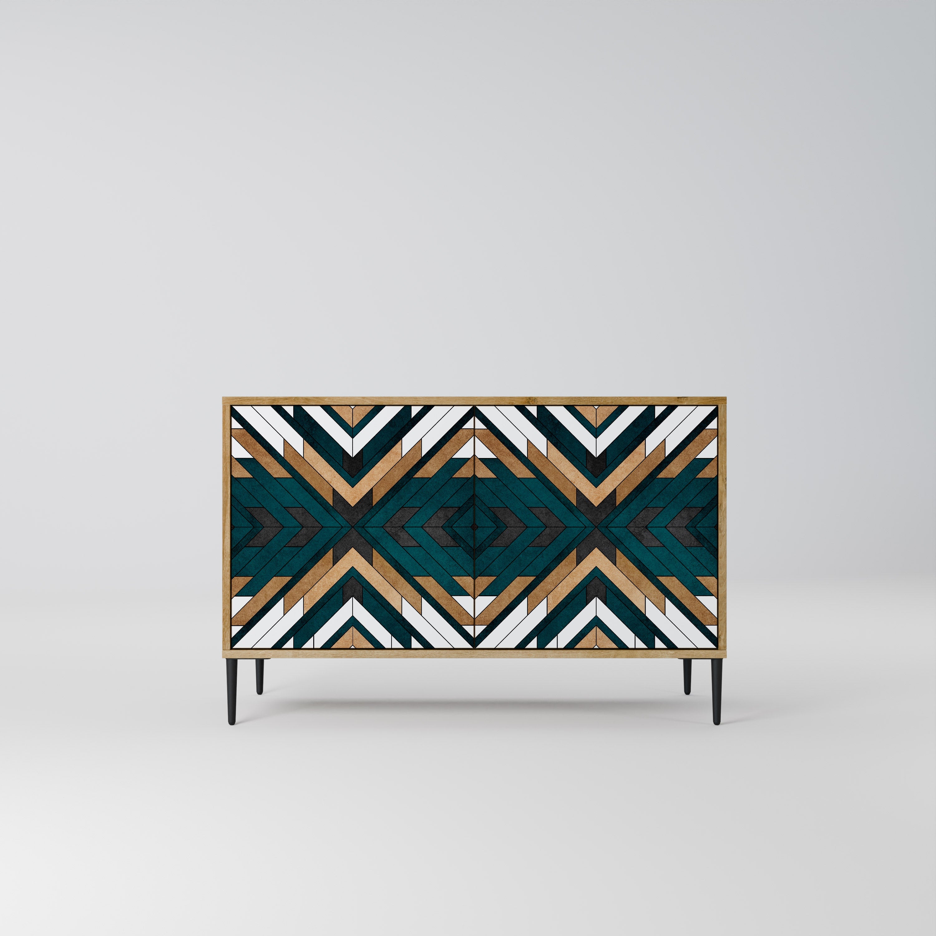 ARTISTIC GEOMETRY Sideboard mit 2 Türen in Eichenoptik