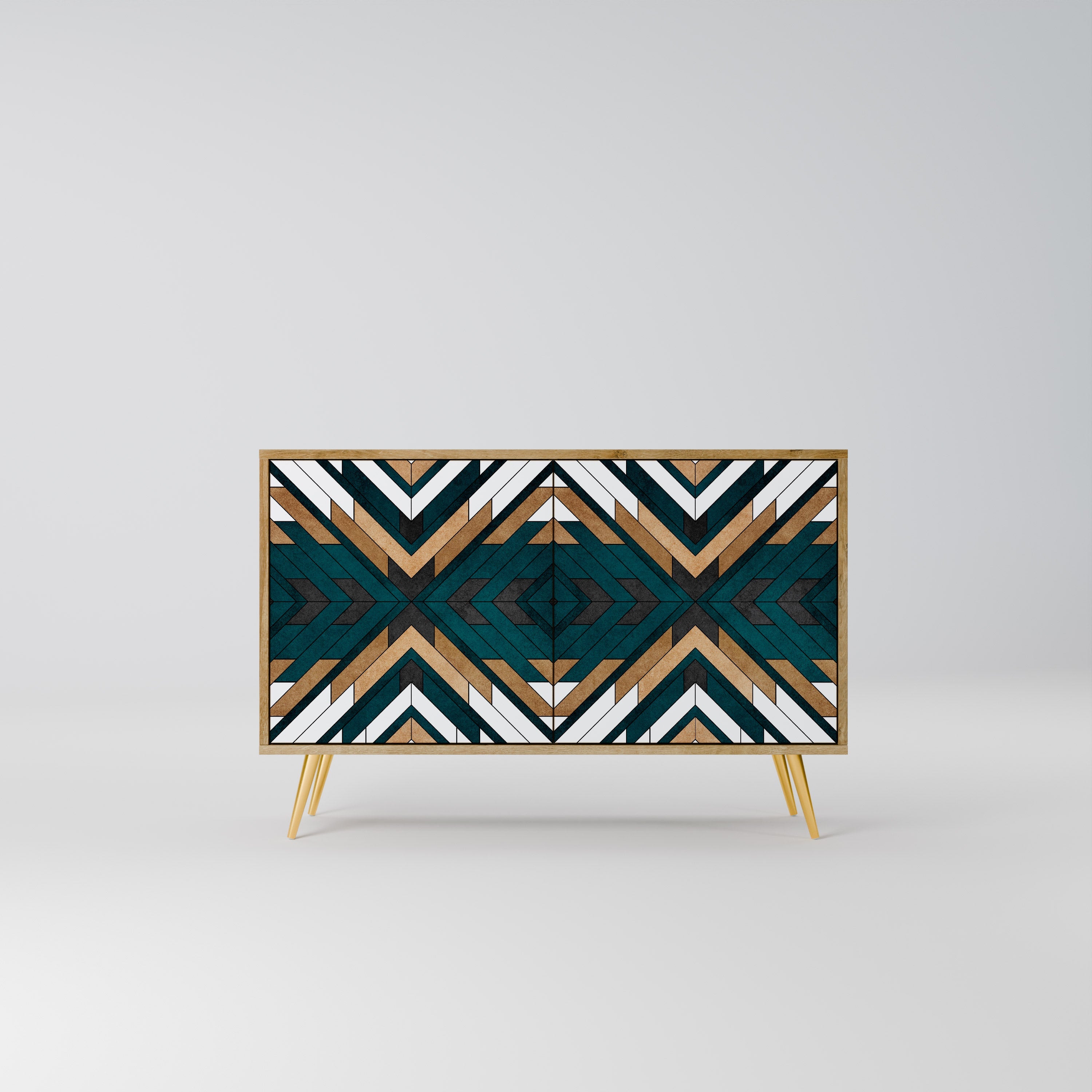 ARTISTIC GEOMETRY Sideboard mit 2 Türen in Eichenoptik