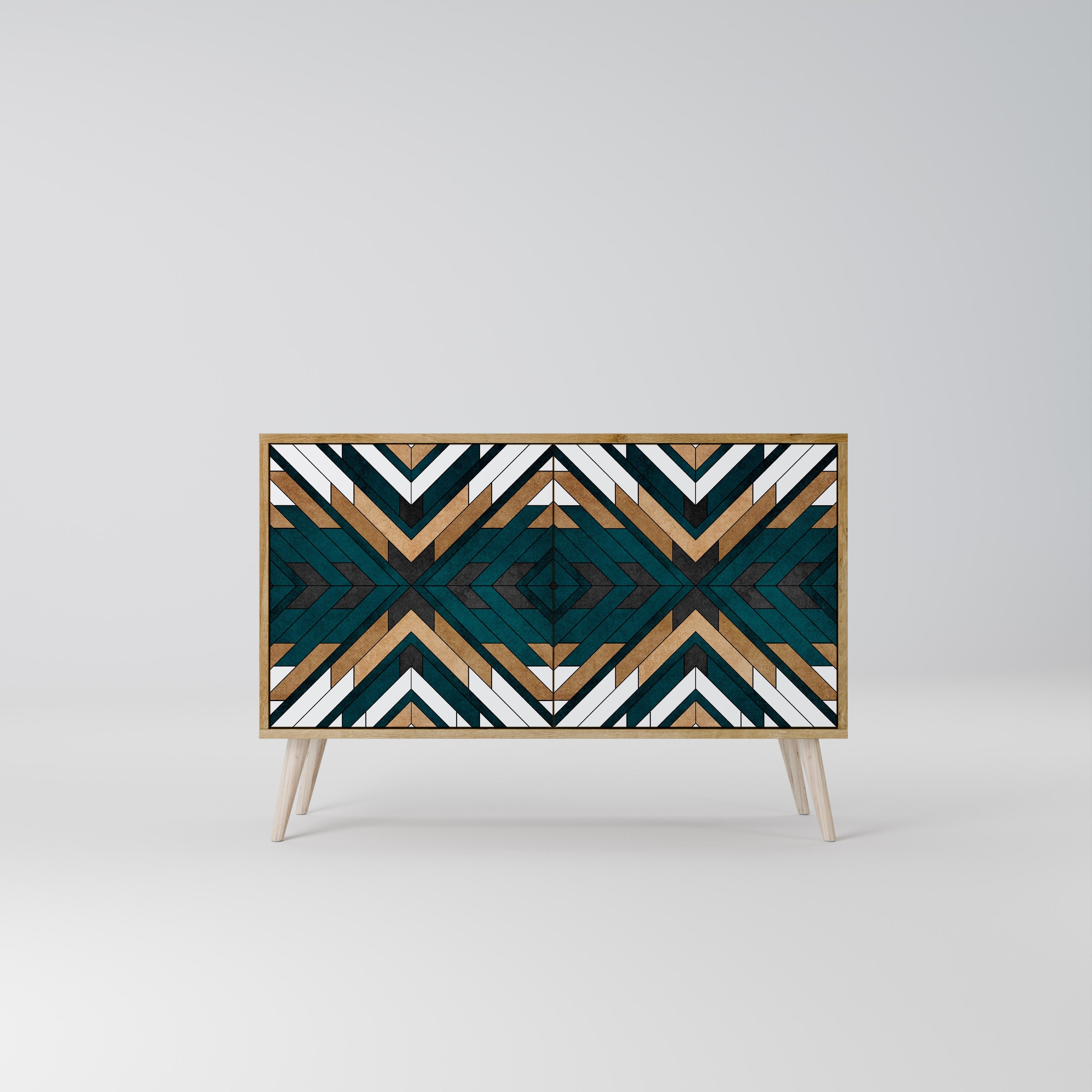 ARTISTIC GEOMETRY Sideboard mit 2 Türen in Eichenoptik