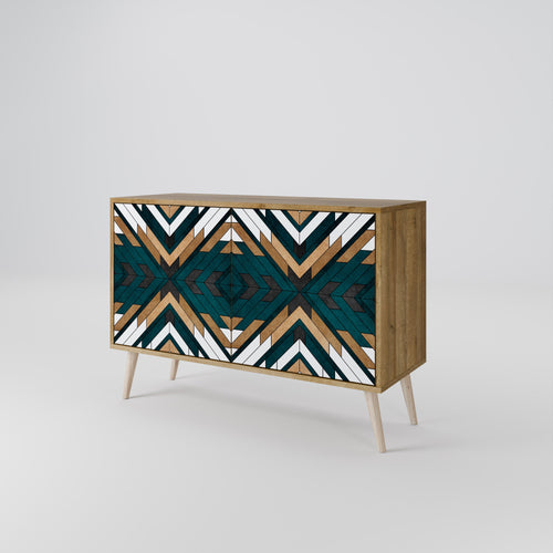 ARTISTIC GEOMETRY Sideboard mit 2 Türen in Eiche-Optik