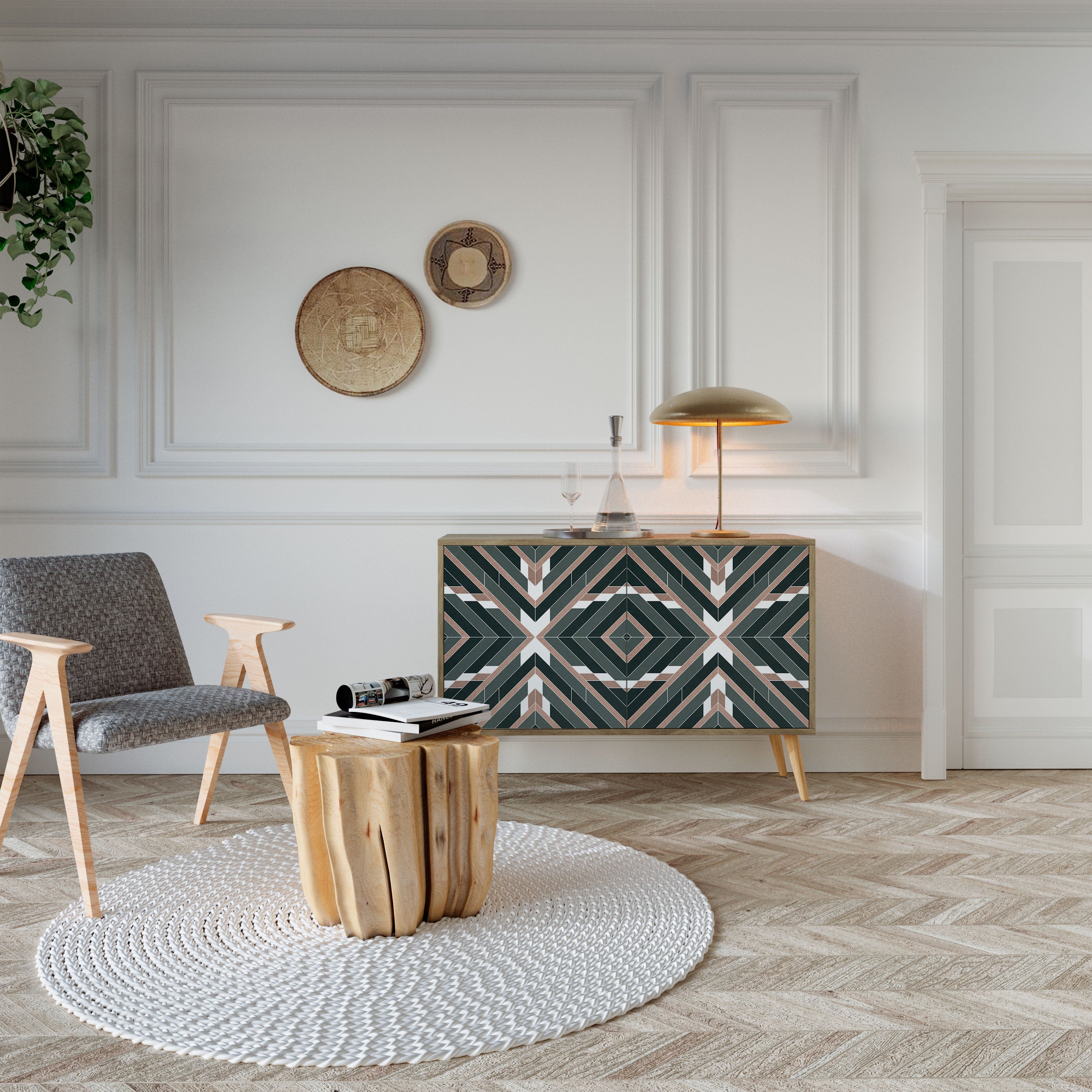 DIMENSION DELIGHTS Sideboard mit 2 Türen in Eichenoptik