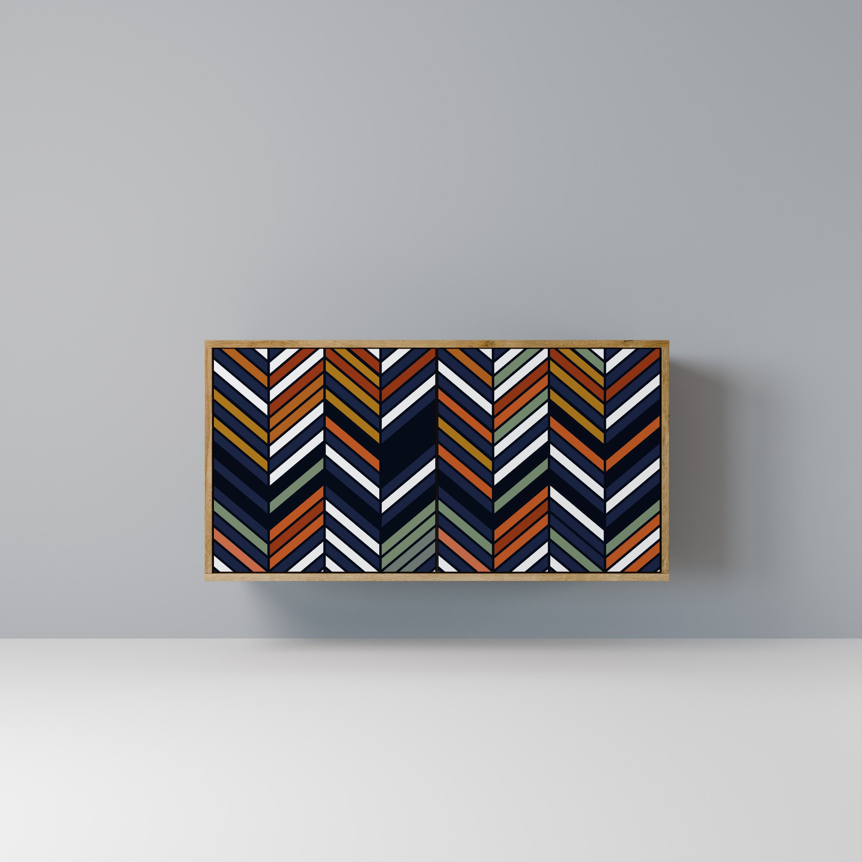 VIBRANT PATCHWORK Sideboard mit 2 Türen in Eichenoptik