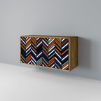 VIBRANT PATCHWORK 2-Door Sideboard in Oak Effect