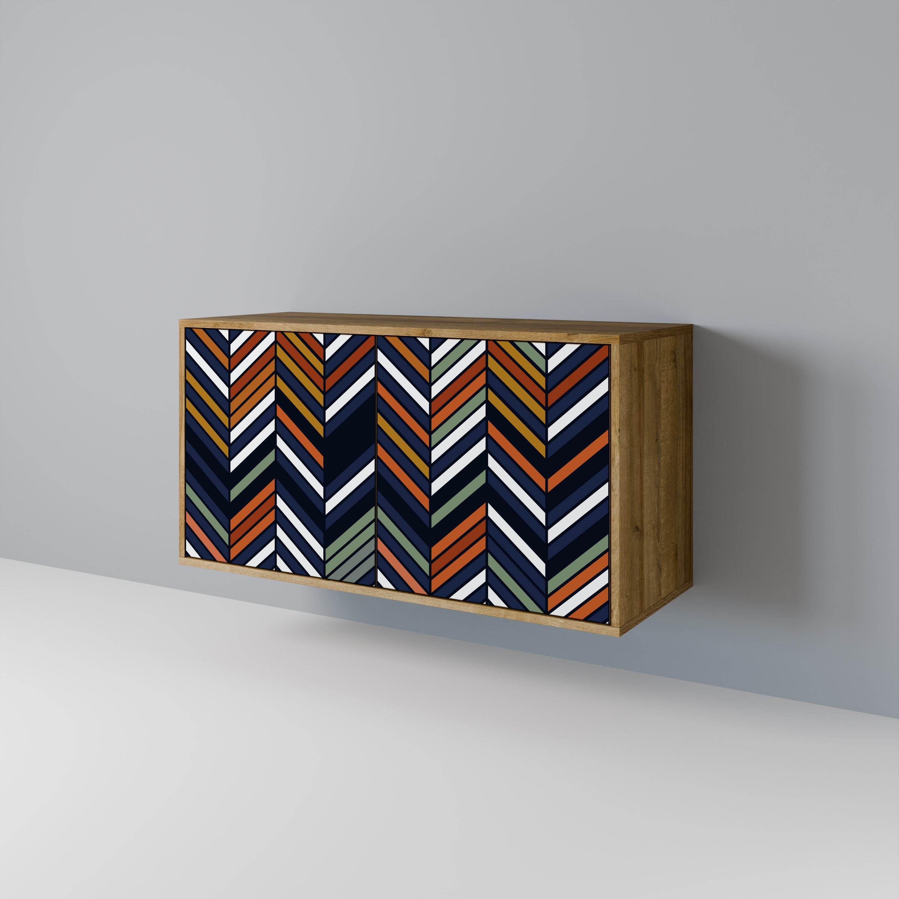 VIBRANT PATCHWORK Sideboard mit 2 Türen in Eichenoptik