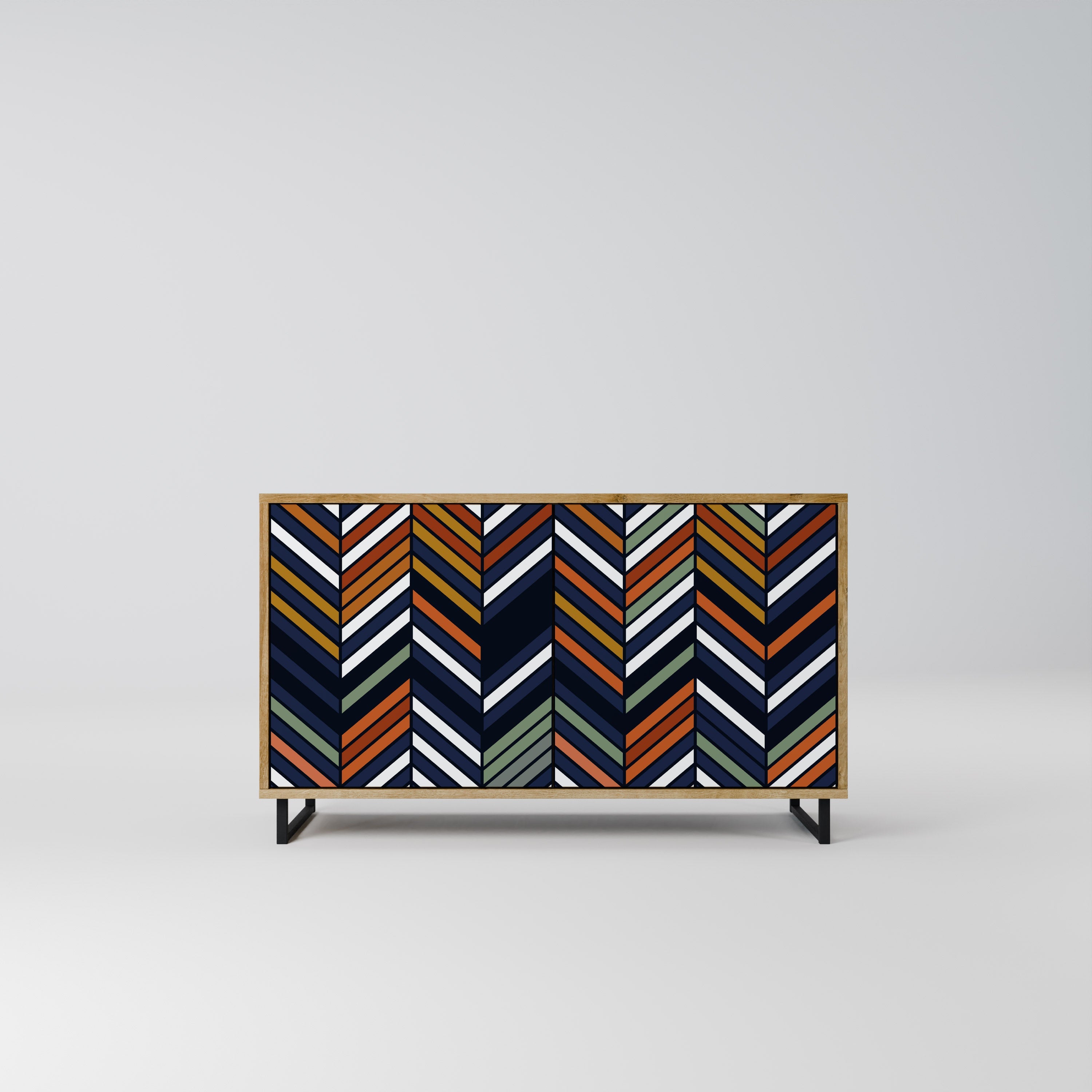 VIBRANT PATCHWORK Sideboard mit 2 Türen in Eichenoptik