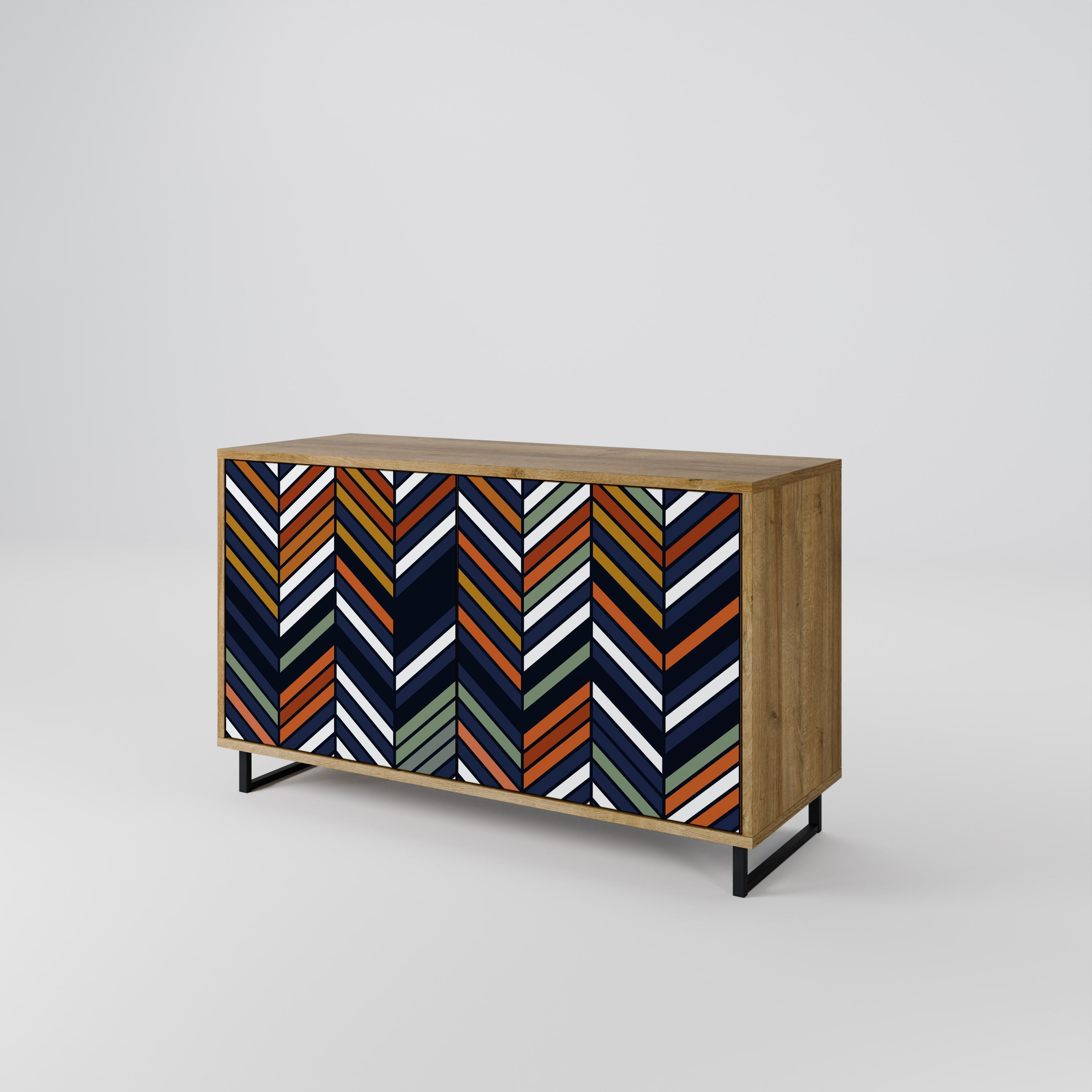 VIBRANT PATCHWORK Sideboard mit 2 Türen in Eichenoptik