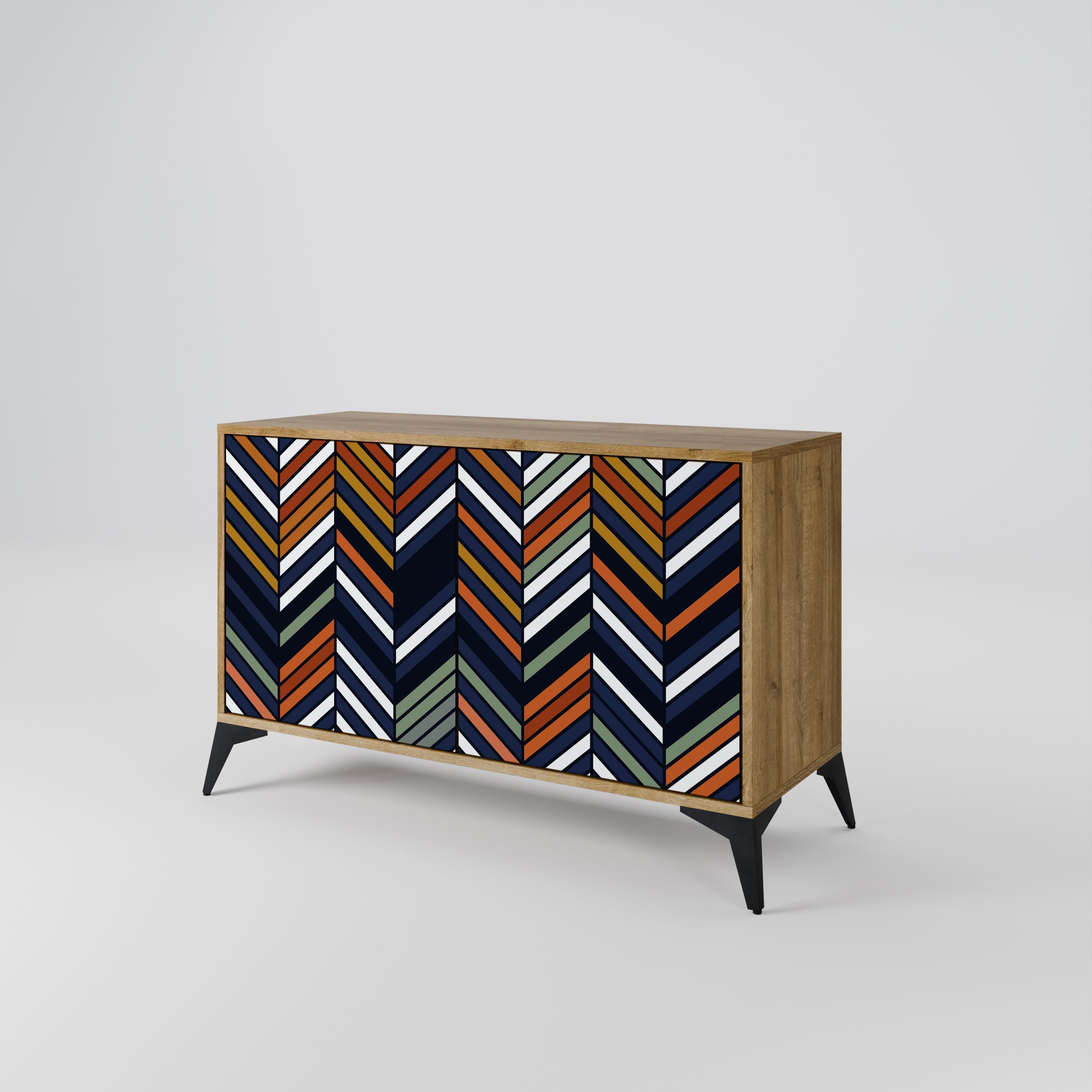VIBRANT PATCHWORK Sideboard mit 2 Türen in Eichenoptik