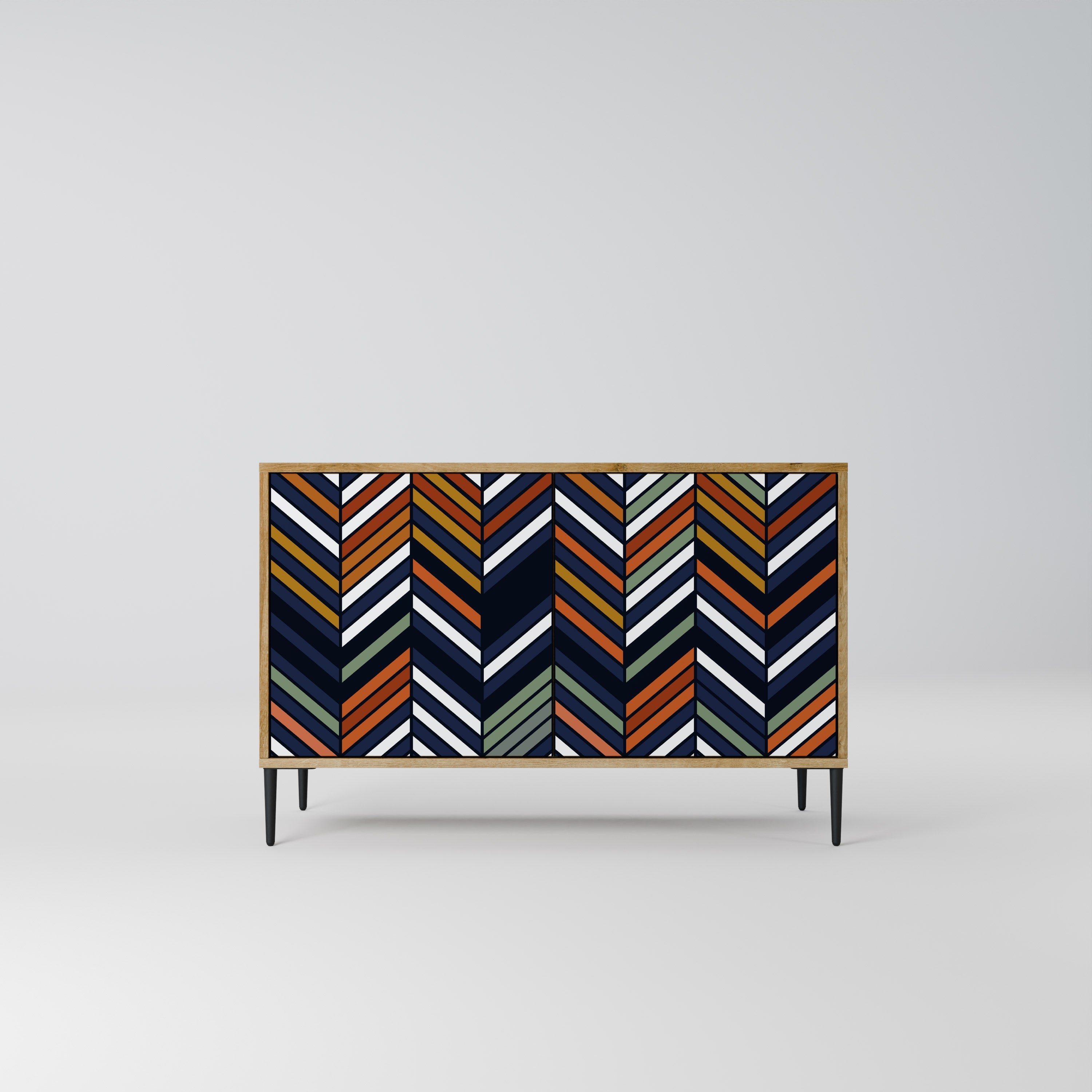 VIBRANT PATCHWORK Sideboard mit 2 Türen in Eichenoptik