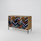 VIBRANT PATCHWORK 2-Door Sideboard in Oak Effect