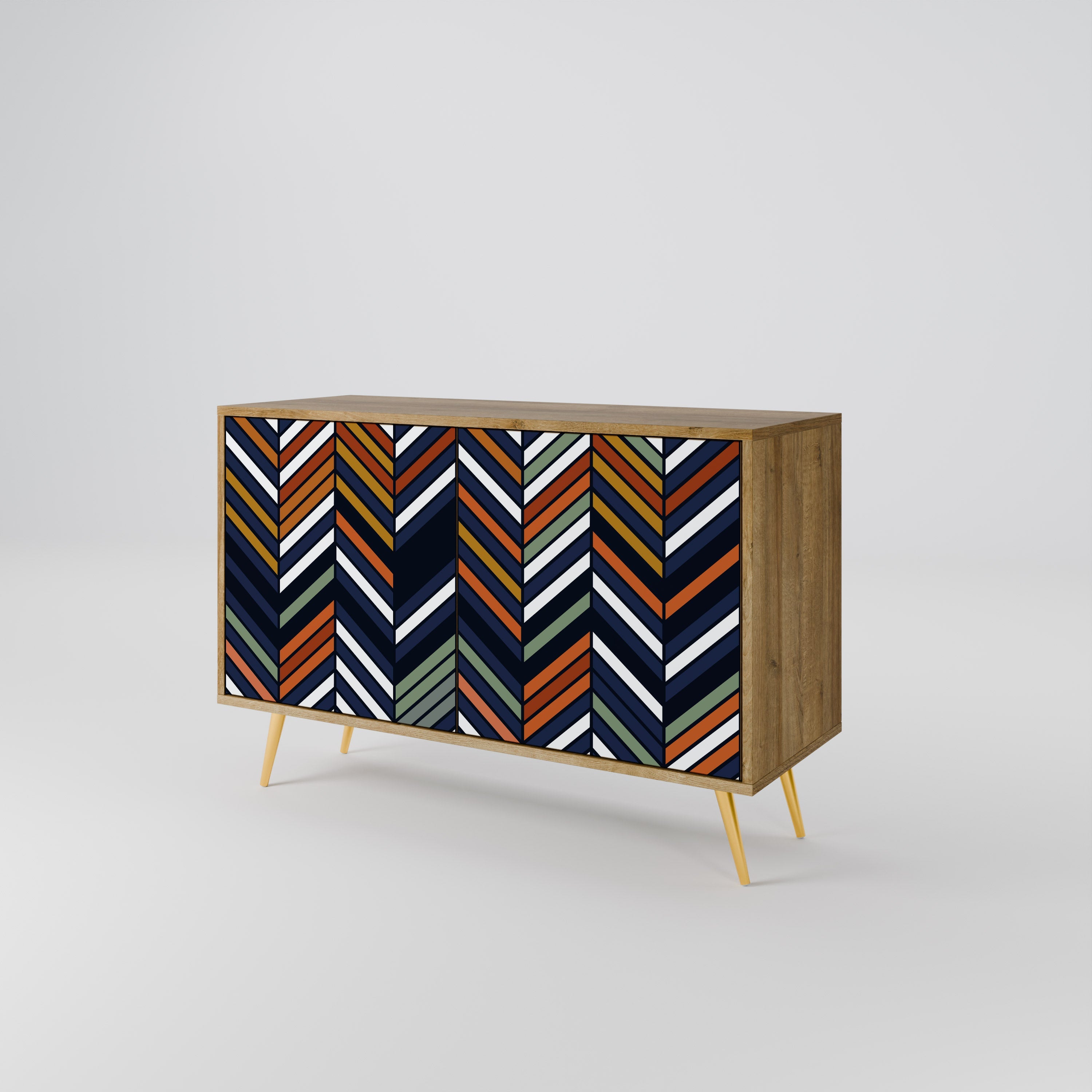 VIBRANT PATCHWORK Sideboard mit 2 Türen in Eichenoptik